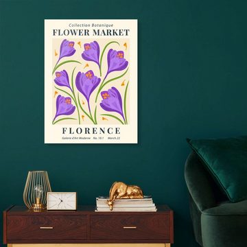 Posterlounge Acrylglasbild TAlex, Flower Market Florence, Wohnzimmer Modern Illustration
