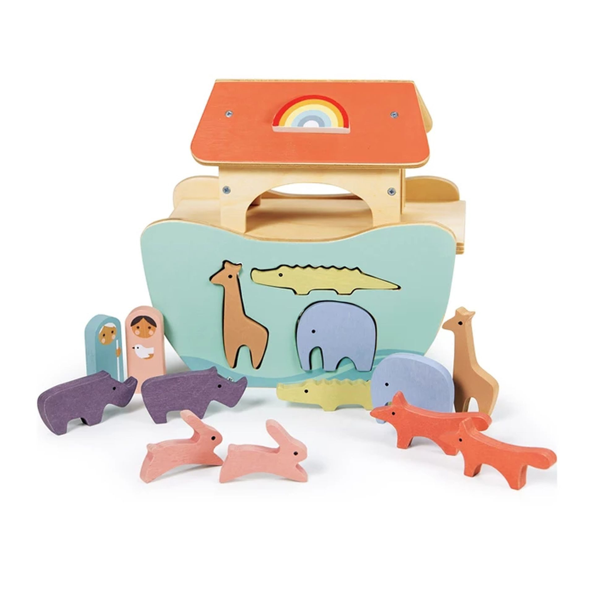 Tender Leaf Toys Steckspielzeug Kleines Steckspiel Arche Noah