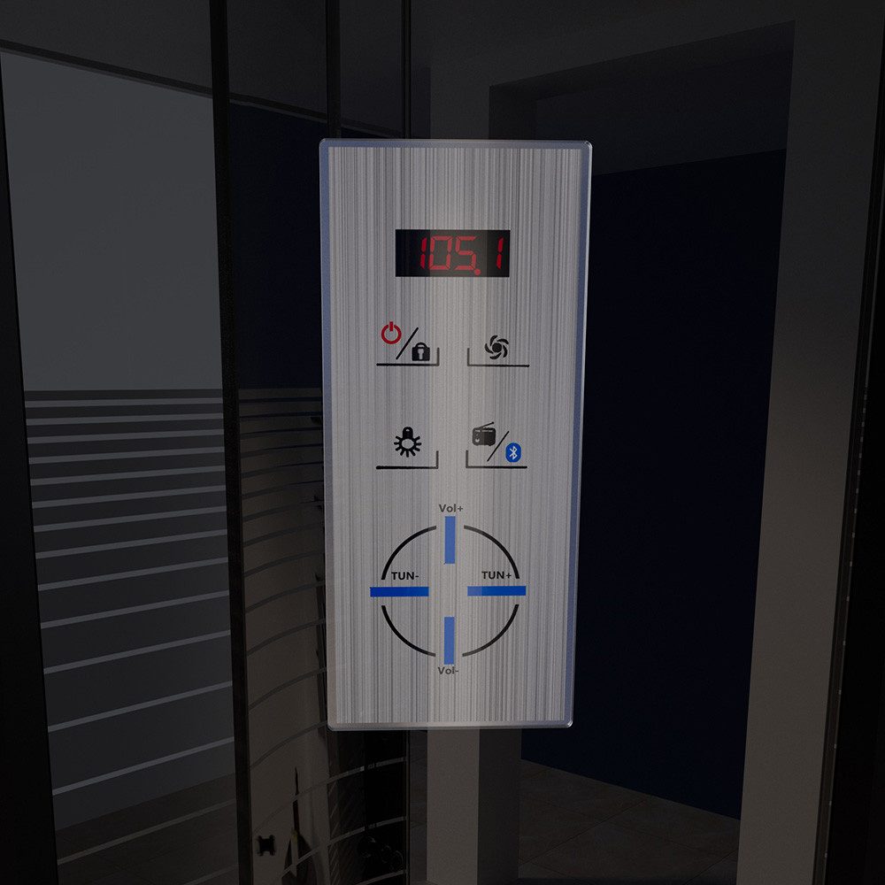 HOME DELUXE Corner Shower Enclosure BLACK PEARL - 120 x 80 cm Right-Handed, WxD: 120x80 cm, ESG Safety Glass, Right-Handed Version, Prefabricated Shower, Shower, Complete Shower Enclosure