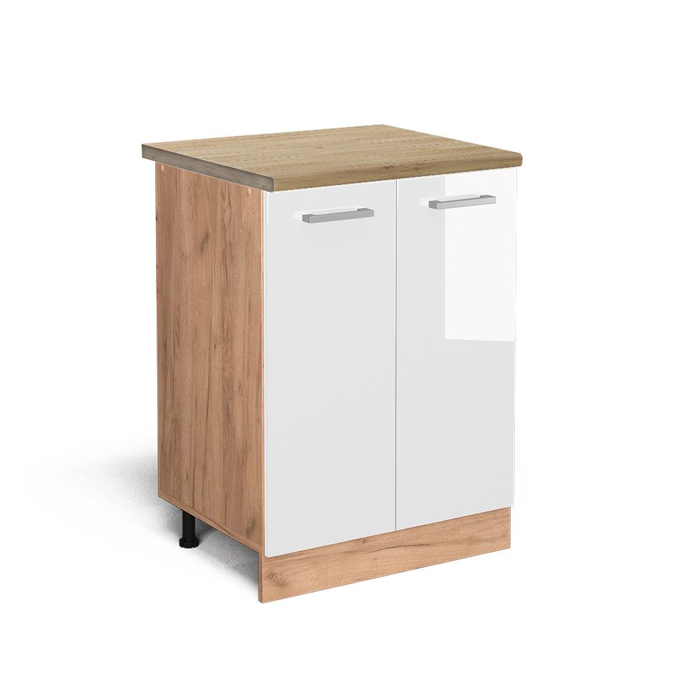 Vicco Unterschrank R-Line, Weiß Hochglanz/Goldkraft Eiche, günstig online kaufen