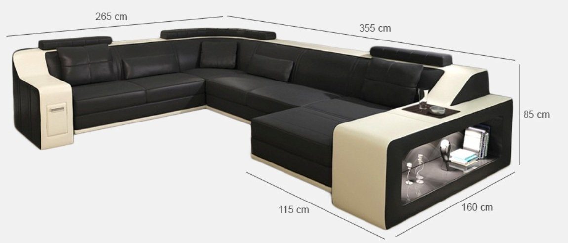 Eck Textil Sofa Ecksofa, JVmoebel Ecksofa Moderne Sofas Couch Polster Wohnlandschaft