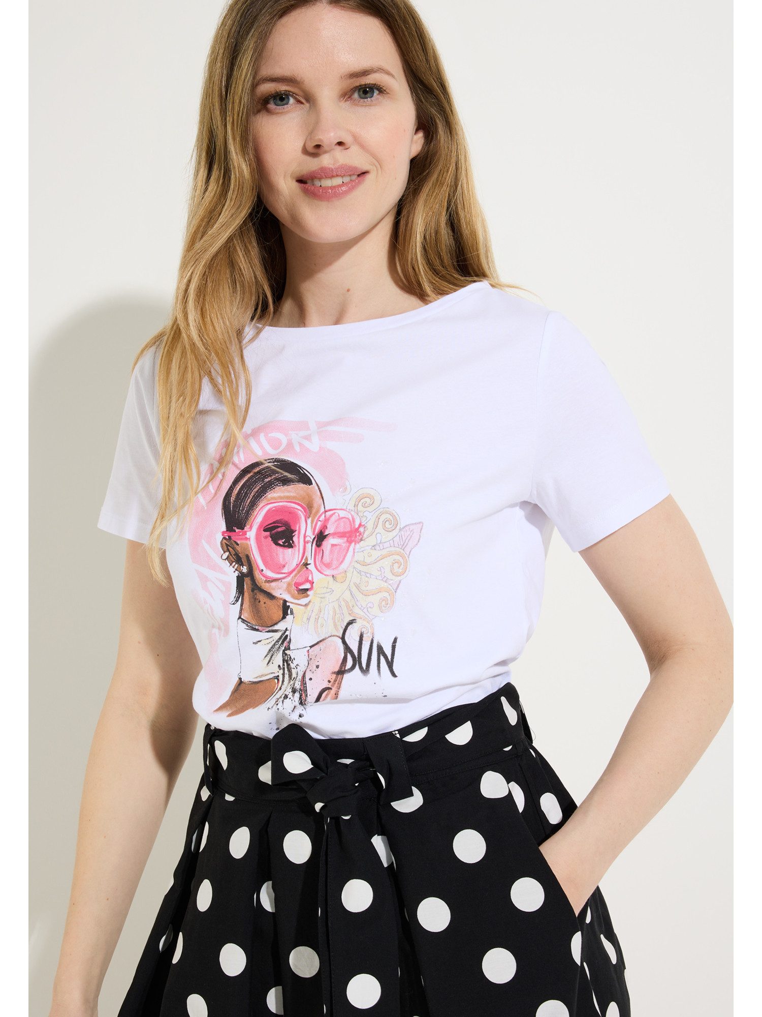 MORE&MORE Kurzarmshirt stretchiges Cotton-Kurzarmshirt "Sun" günstig online kaufen