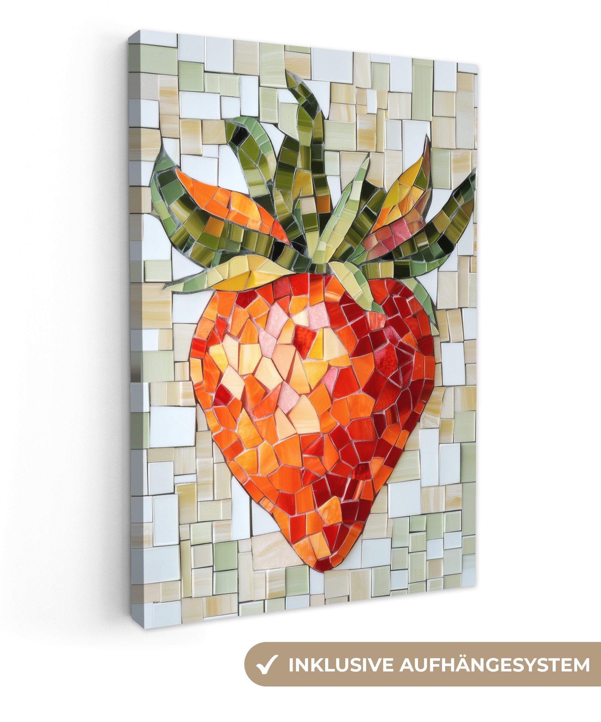 OneMillionCanvasses® Leinwandbild Erdbeere - Rot - günstig online kaufen