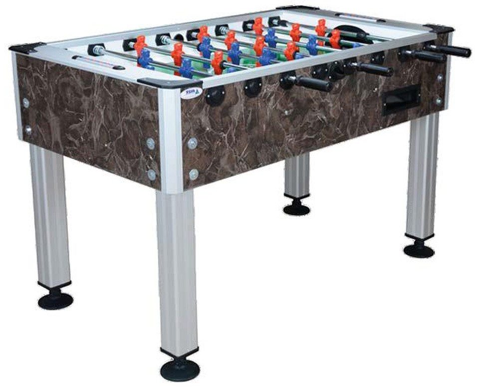 Kickertisch XLMOEBEL Tischkicker aus Aluminium und MDF in Braun