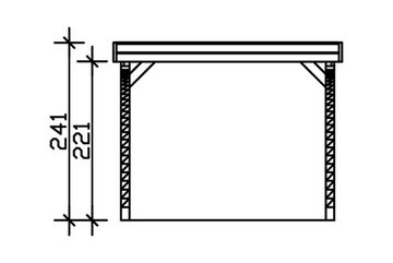 Skanholz Einzelcarport Friesland Set 6, BxT: 314x555 cm, 221 cm Einfahrtshöhe