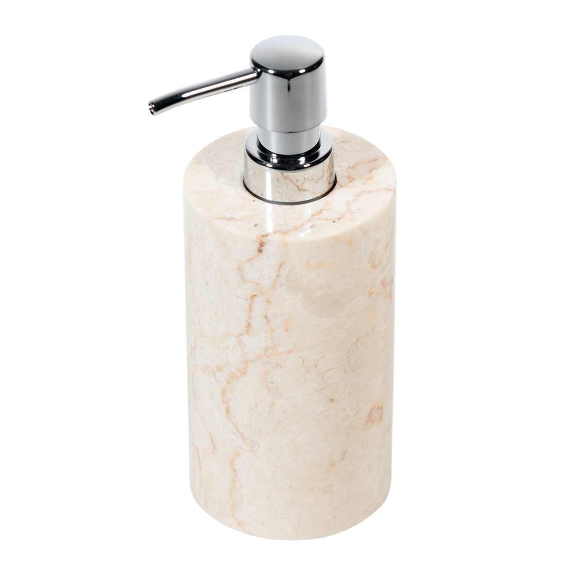 Seifenspender Marmor Naturstein Seifenspender 15 cm creme rund