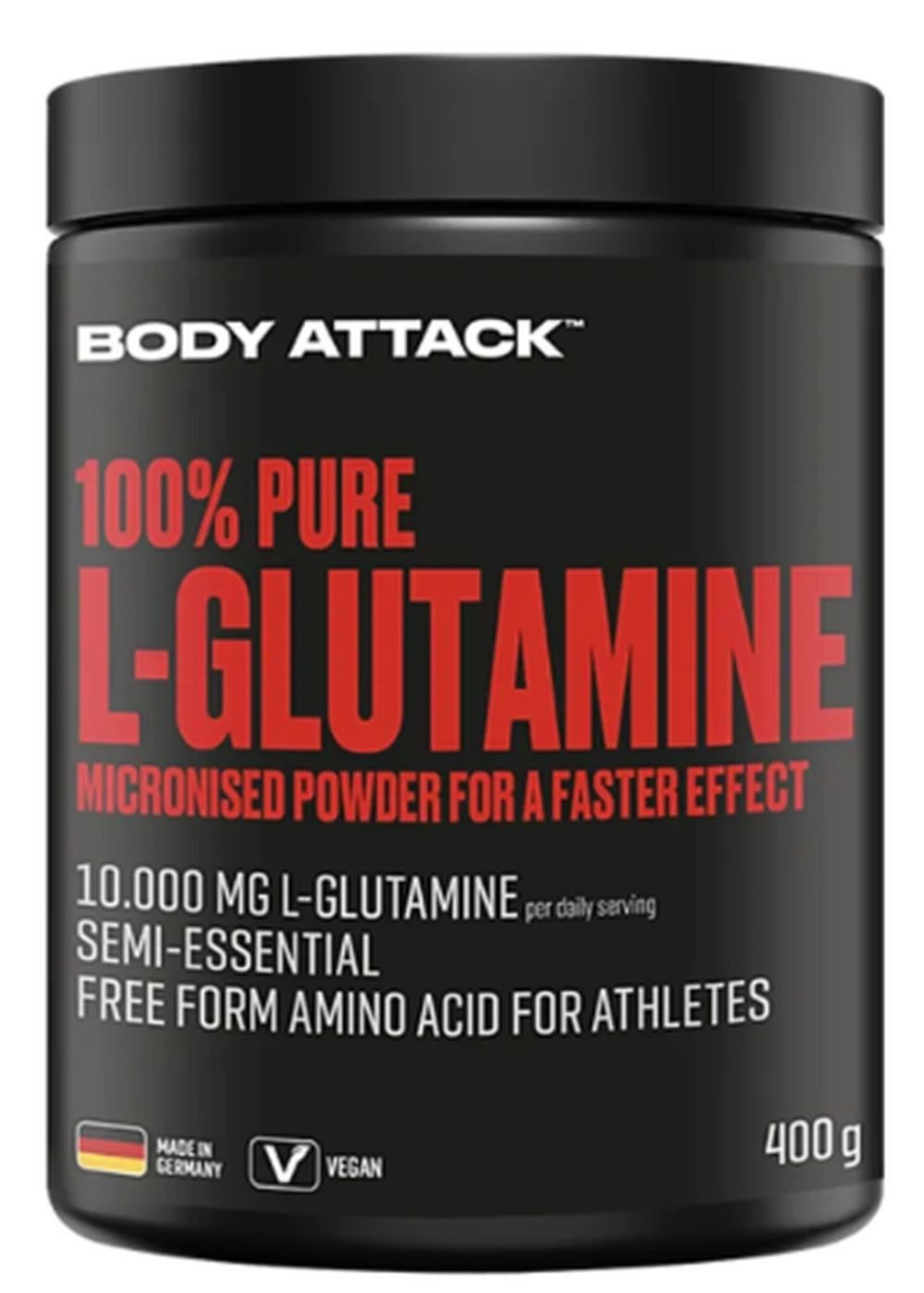 Body Attack Body Attack 100% Pure L-Glutamine - 400g-Dose Pulver