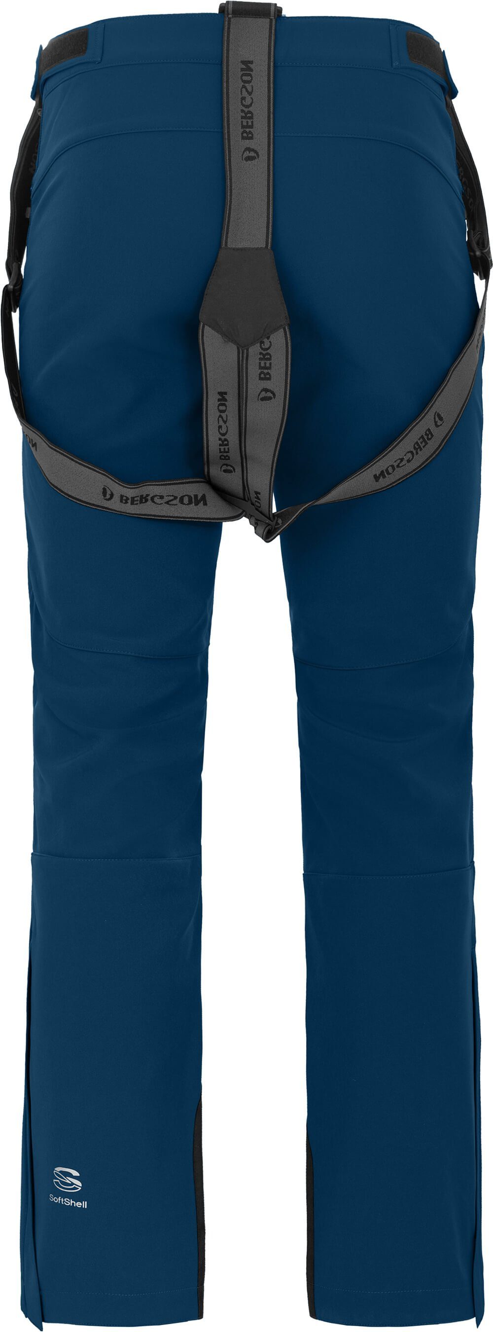 Skihose elastisch, Skihose, Herren Bergson Softshell JUMPER poseidon Normalgrößen, winddicht, blau