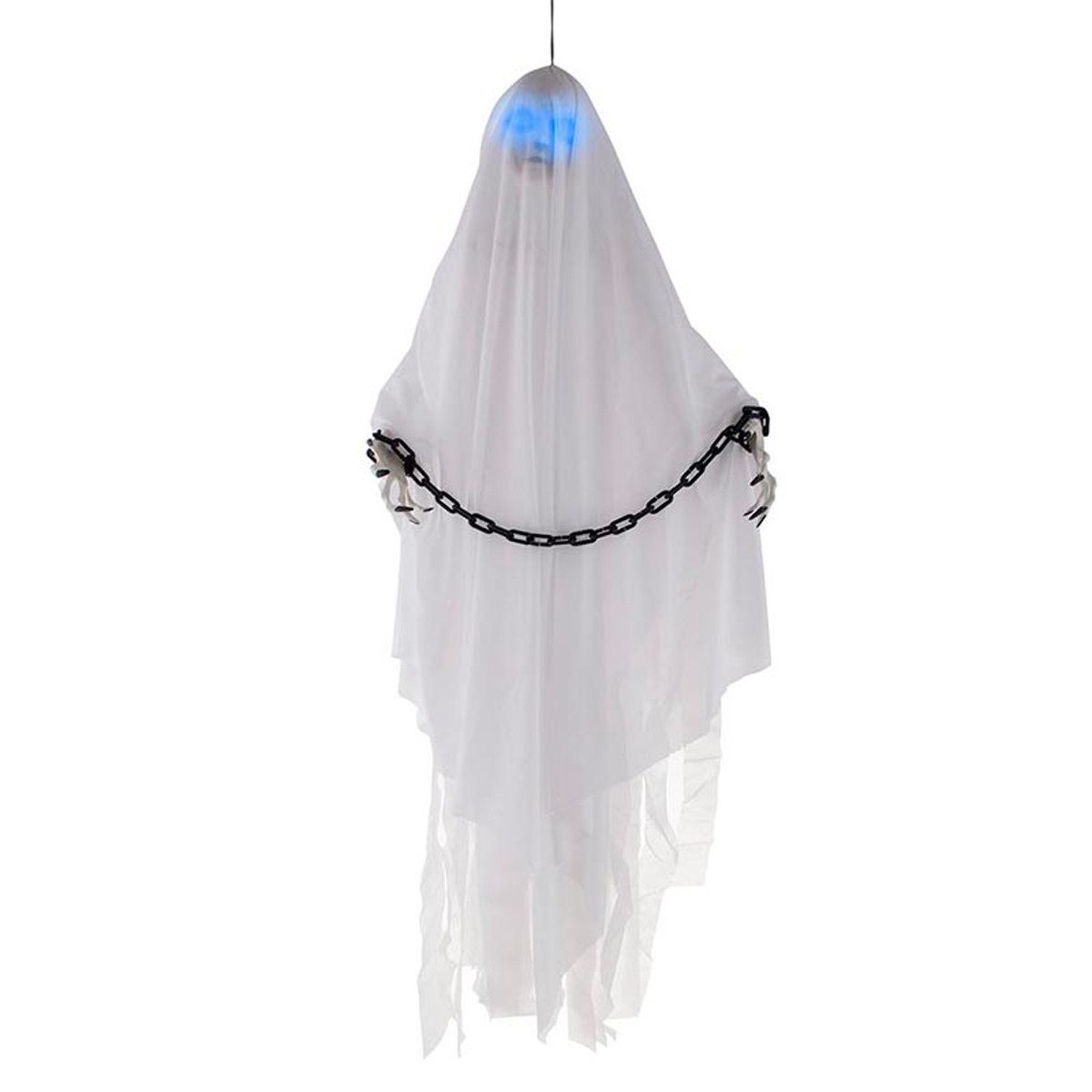 Funny Fashion Dekoobjekt Hänge-Figur Geist mit Licht, Schaurige Halloween-