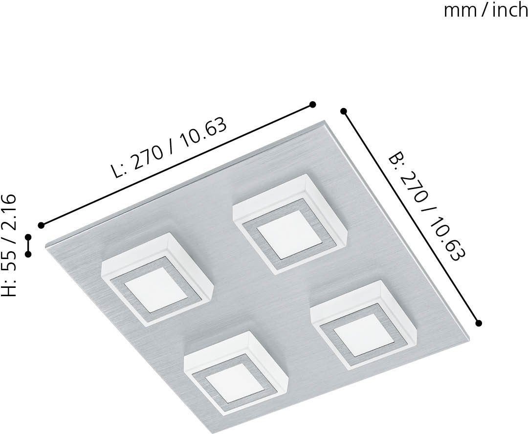 EGLO LED Deckenleuchte MASIANO, LED LED - tauschbar, cm Warmweiß, Ausladung Geringe fest 5,5 integriert