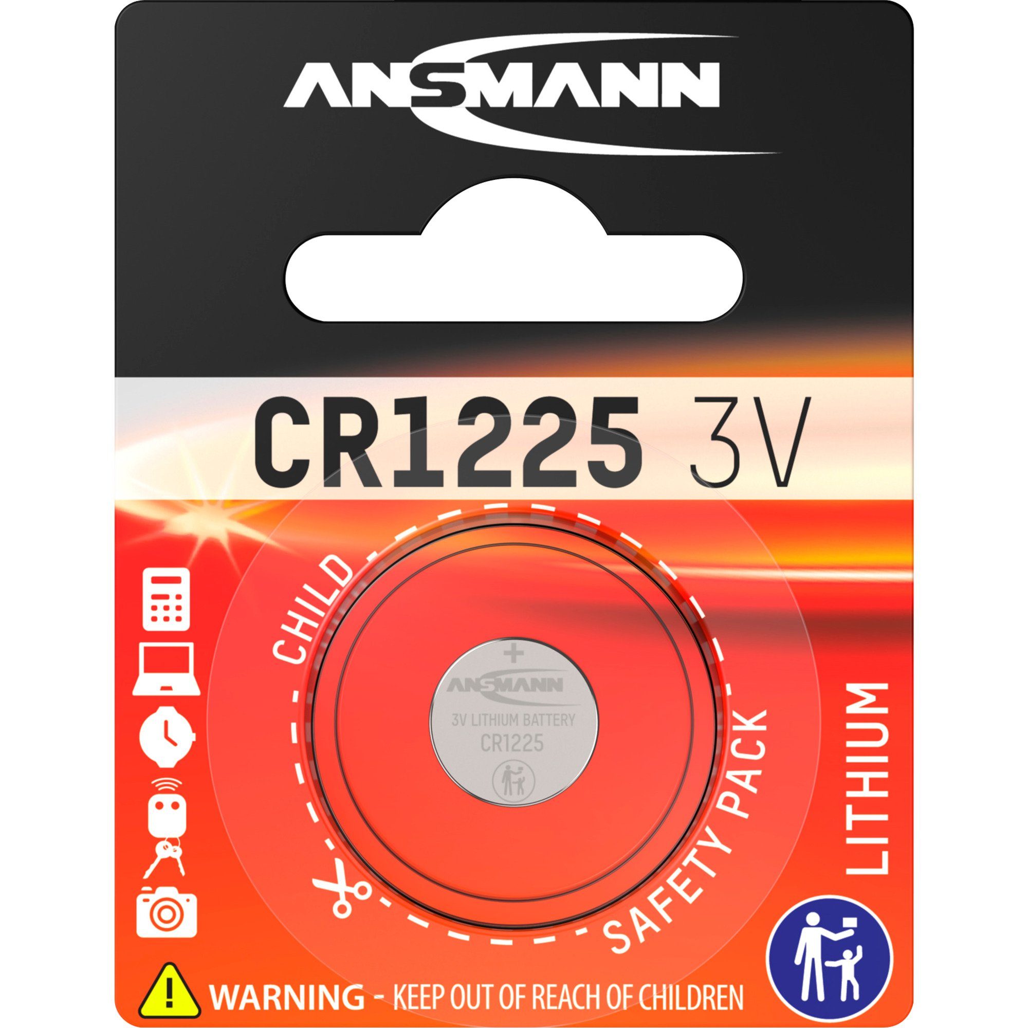 ANSMANN AG Ansmann Lithium Knopfzelle CR1225, Batterie, (1 Batterie