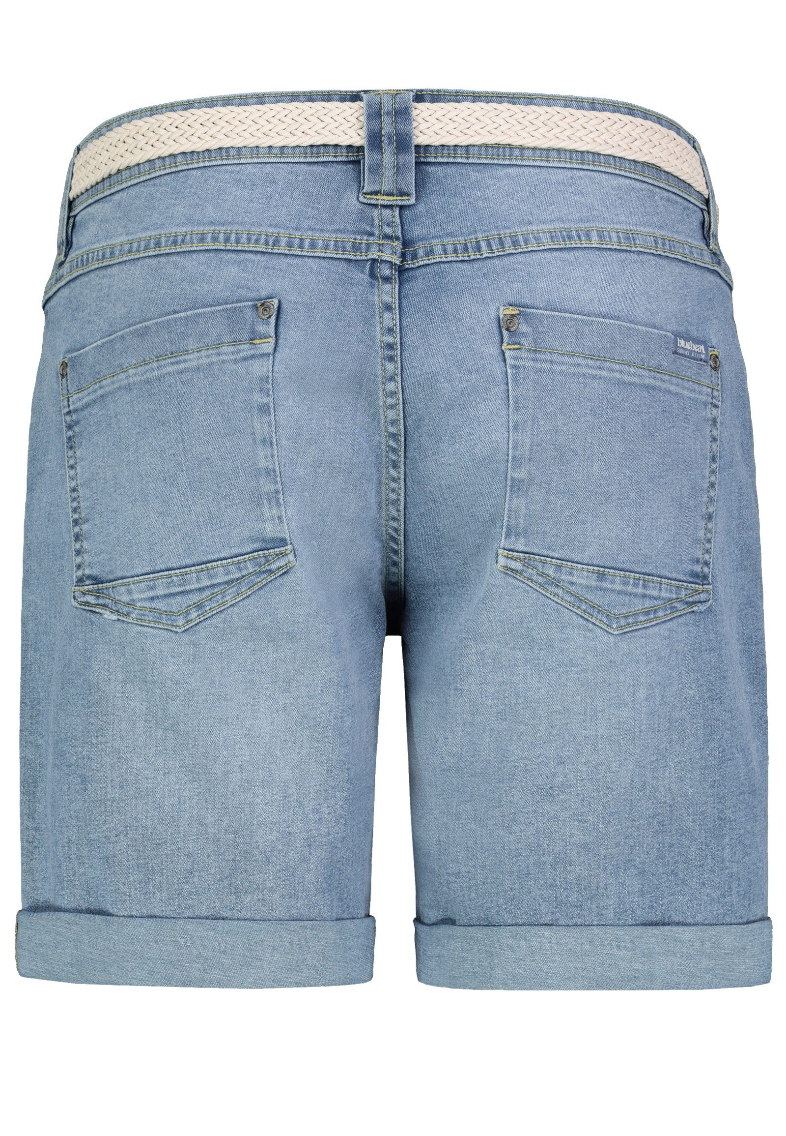 SUBLEVEL Bermudas (1-tlg) SUBLEVEL Damen Jeans Bermuda – Blau Jeans-Shorts mit Gürte – Bild 3 von 5