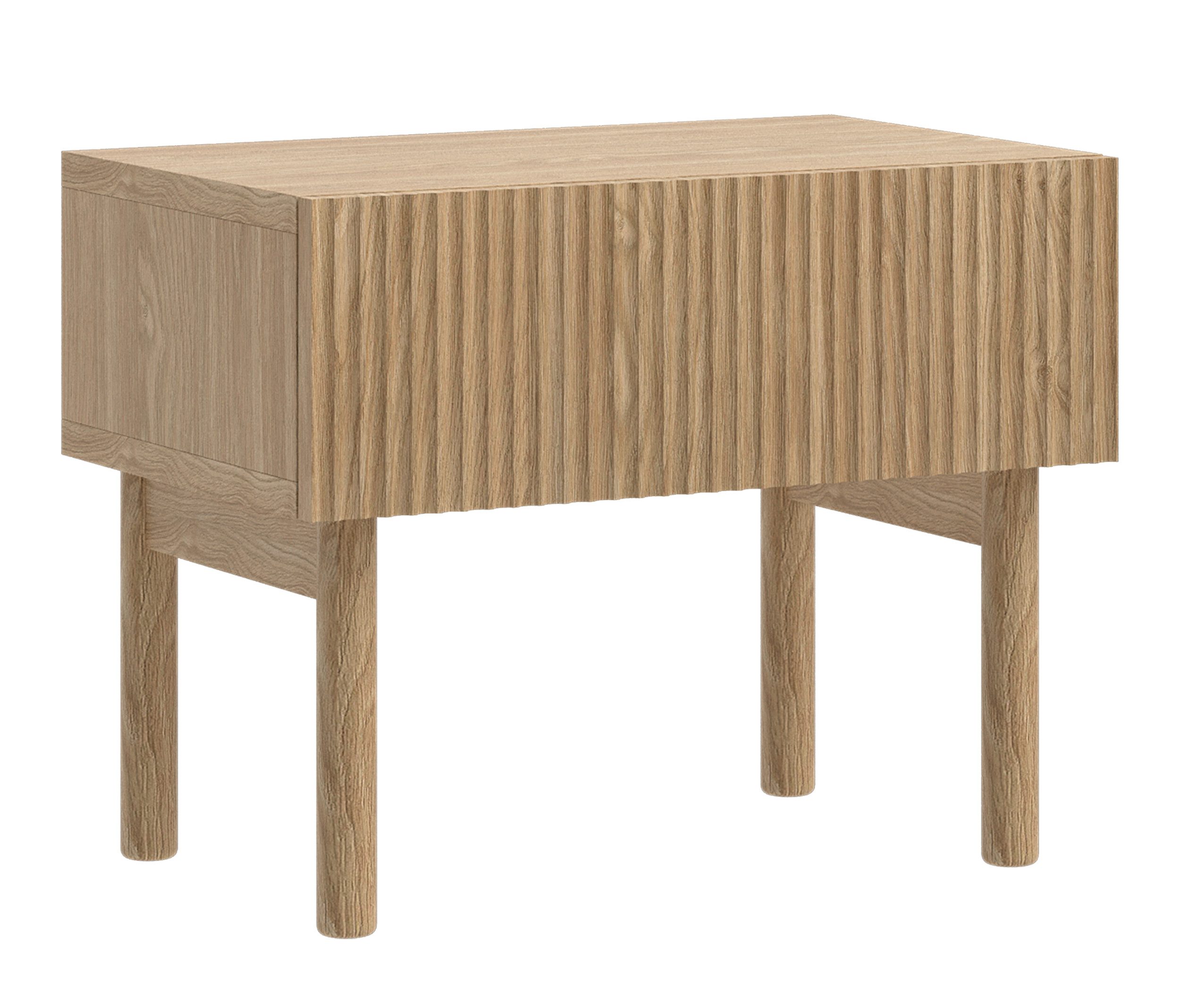 Selsey Nachttisch NOLIE, mit Schublade, geriffelter Front und Beinen aus Ma günstig online kaufen