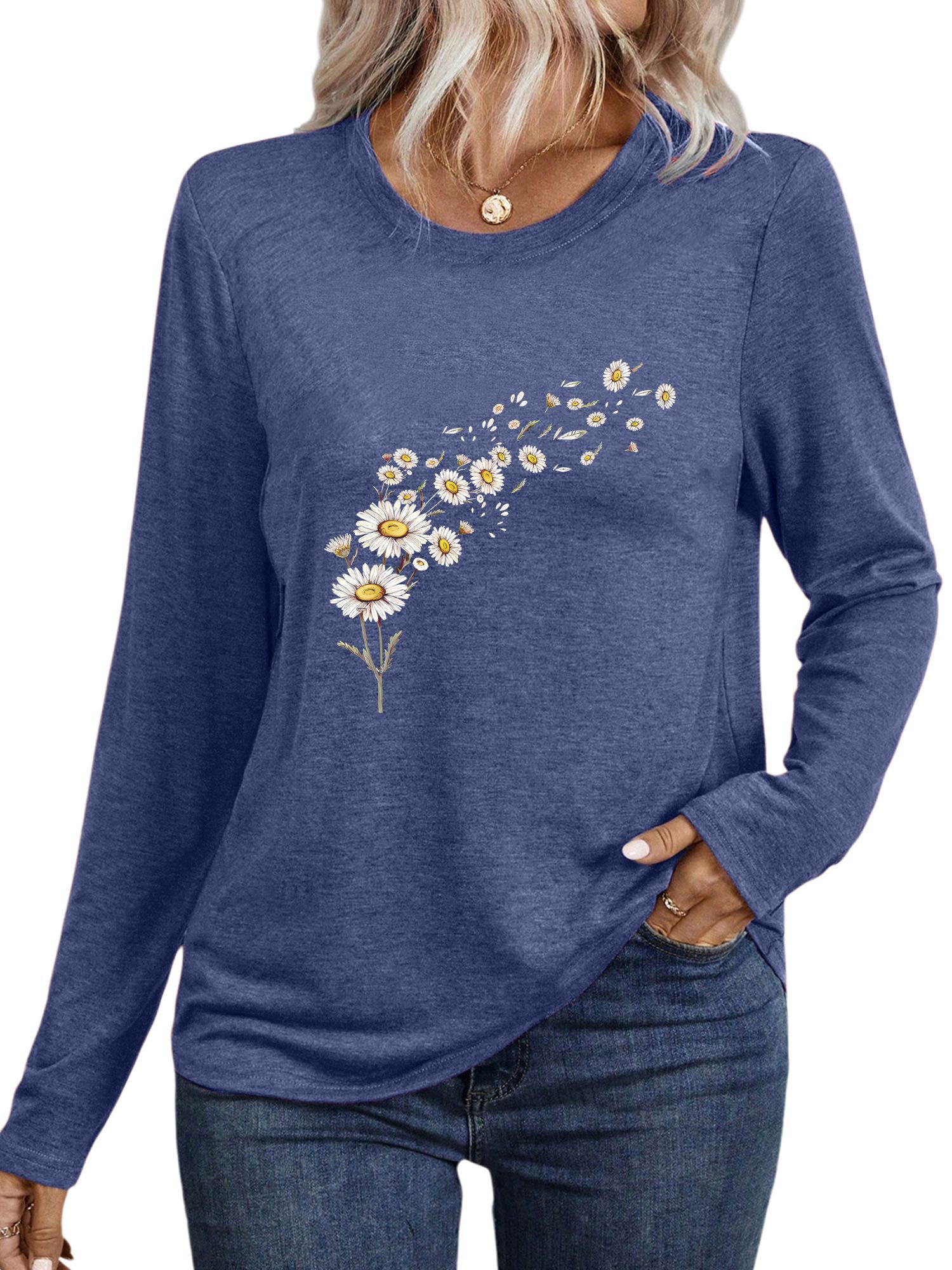 PYLIKE Longsleeve Damen Rundhalsausschnitt Longsleeve mit günstig online kaufen