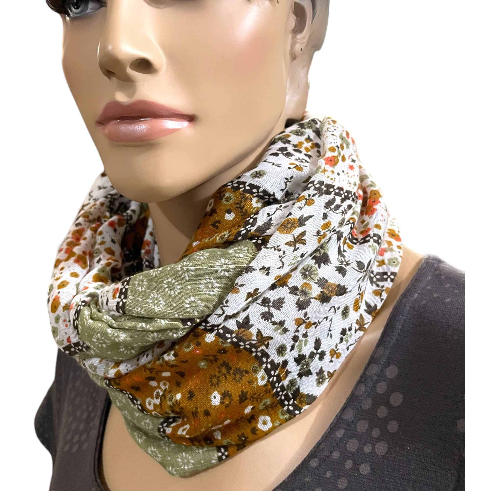 Taschen4life Loop leichter Damen Loop Schal, mit Streublümchen, vintage & m günstig online kaufen