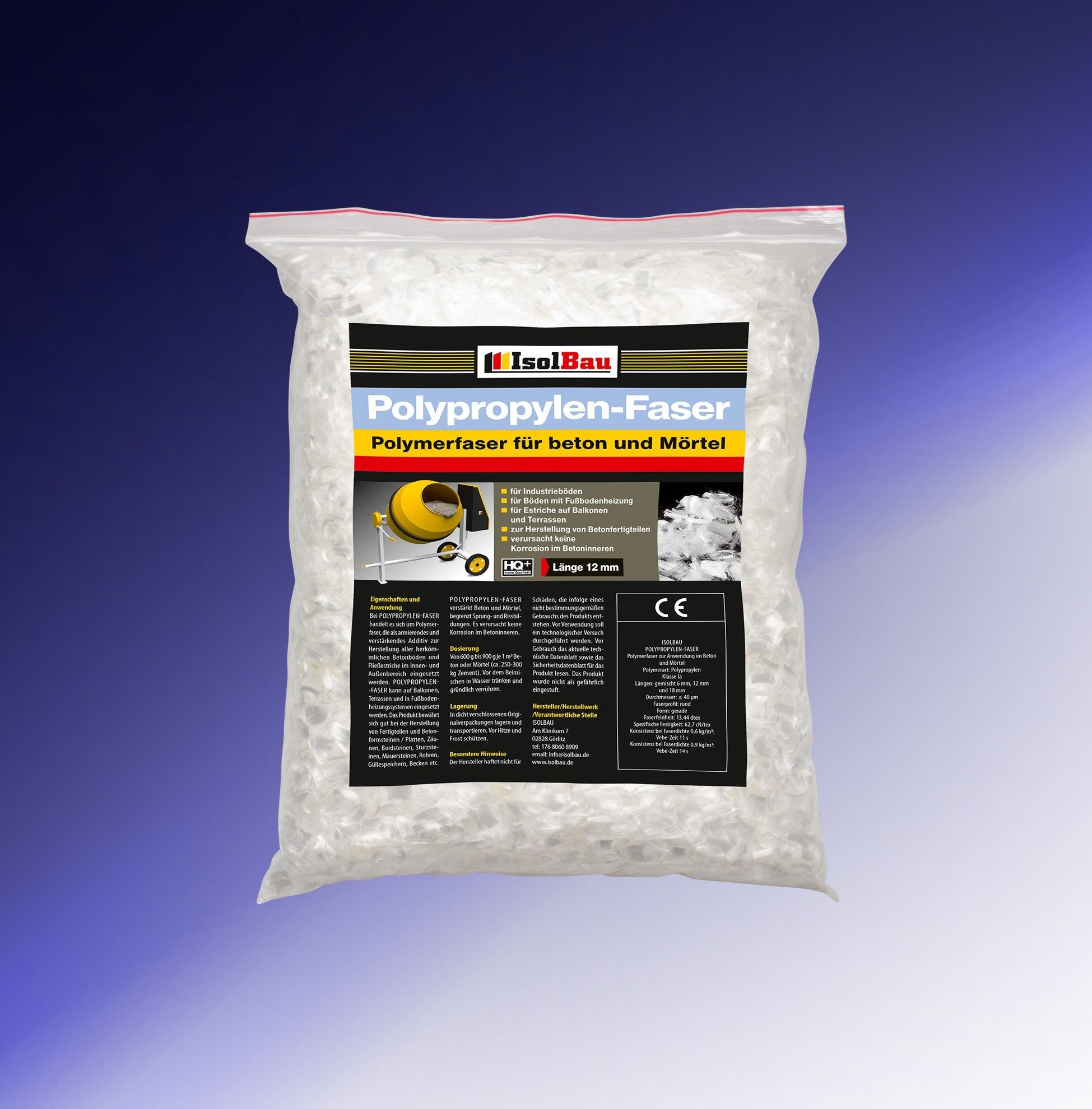 None Estrich Original Fasern 150 g Polymerfaser für Beto Mörtel, Estrich, Gips Polymerfaser für Beton, Mörtel, Estrich, Gips