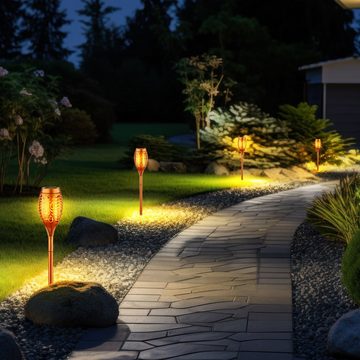 etc-shop LED Solarleuchte, LED-Leuchtmittel fest verbaut, Solarlampe Garten Deko Solarlampen für Außen Erdspiess