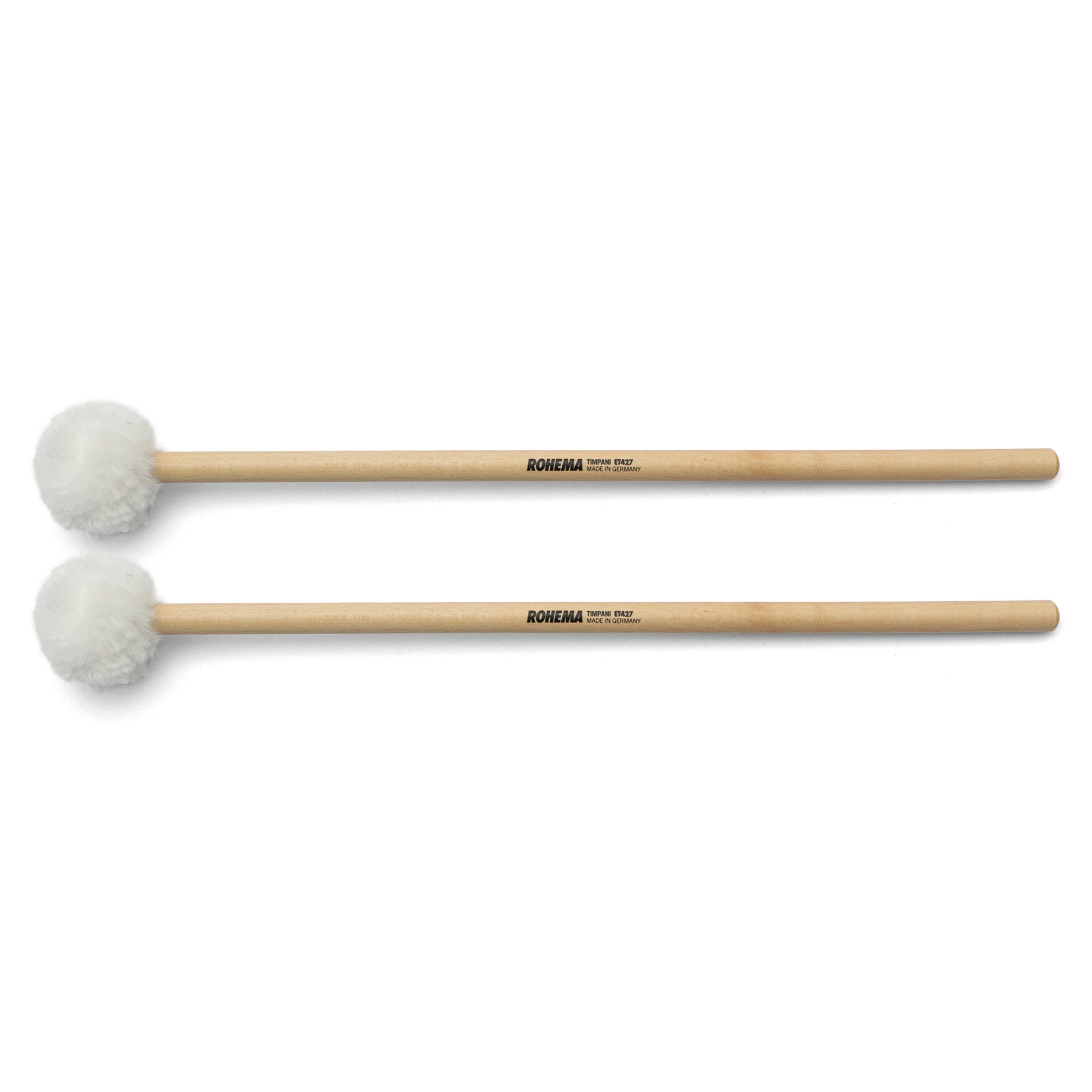 Rohema Holzschlägel (Paukenschlägel Eco Series Merinofilz weiß 50mm, Sticks, Beater und Mallets, Concert Percussion Молоток), Paukenschlägel, Eco Series, Merinofilz, weiß, 50mm - Concert