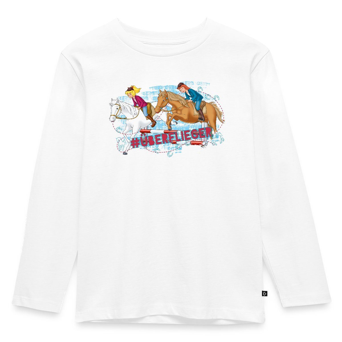 T-Shirt Bibi Und Tina Pferde Überflieger Springreiten Kinder Premium Langarmsh