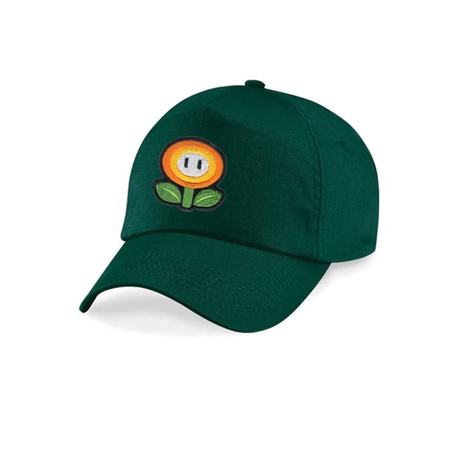 Blondie & Brownie Baseball Cap Kinder Baseballcap mit gesticktem Feuerblumenpatch und Blumenmotiv Leuchtende Blütenkraft im Retrolook