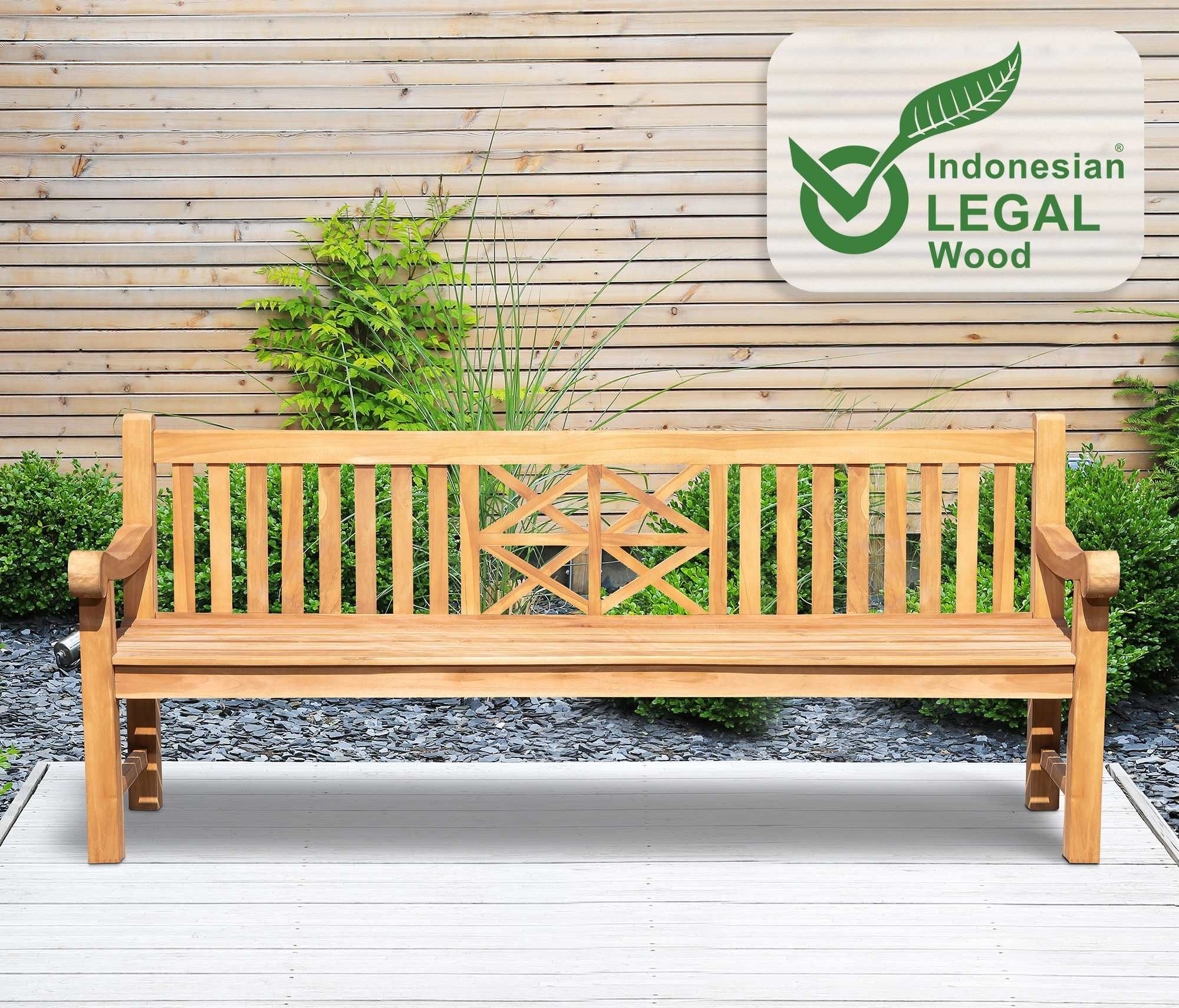 CLP Gartenbank Florida (1er), Holzbank für den Garten, aus Teak-Holz