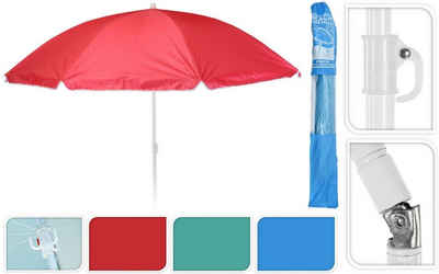 Meinposten Sonnenschirm »Ø 138 cm Strandschirm Schirm mit 3 Haken Strand Urlaub UV-Schutz«, Knickgelenk, höhenverstellbar