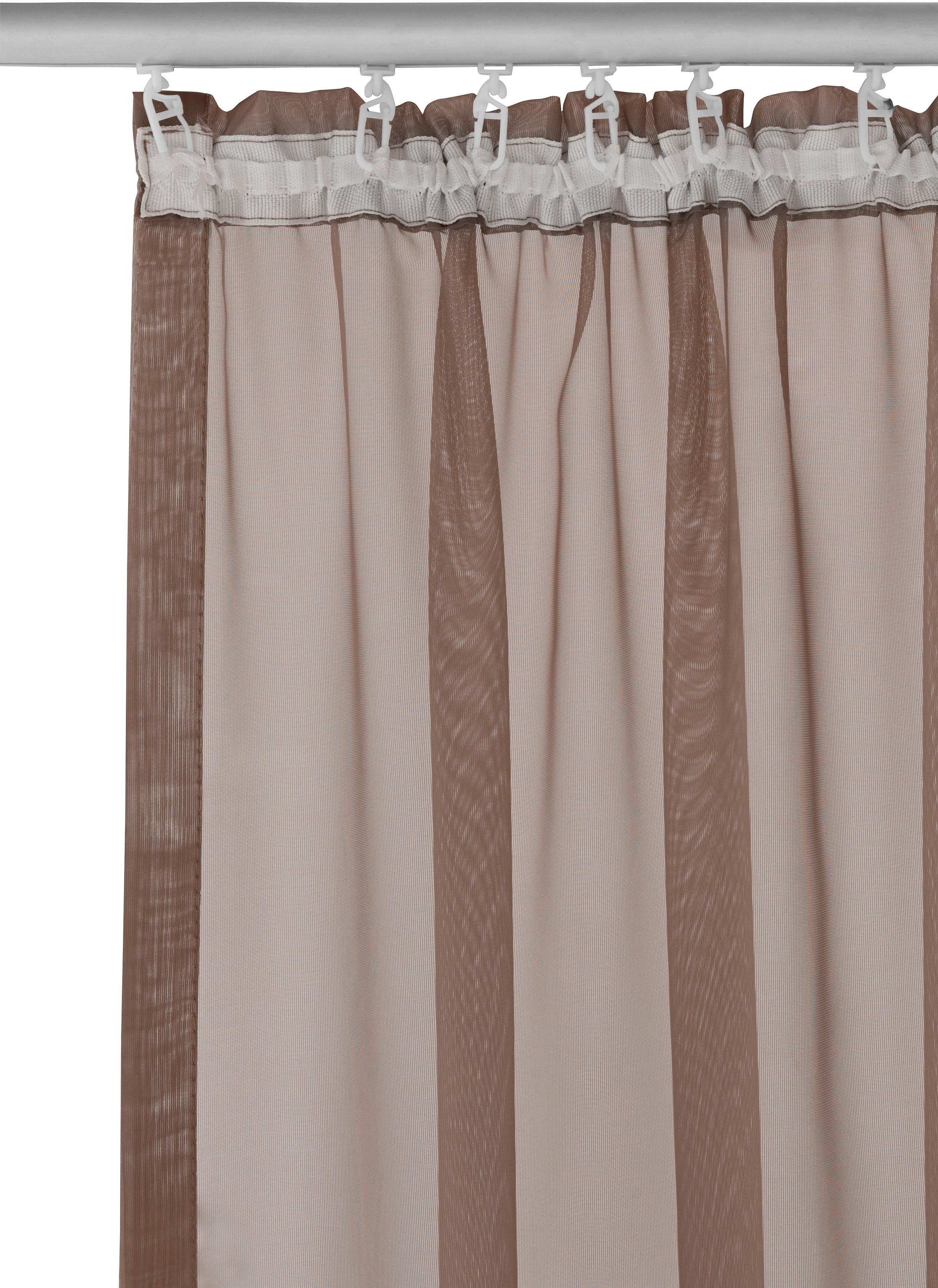 OTTO home Gardine XANA 1er- und 2er-Pack, Kräuselband, Topseller! (1 St), Kräuselband, transparent, Voile, Bestseller, einfarbig, 1 bzw. 2 Schals, pflegeleicht, – Bild 5 von 5