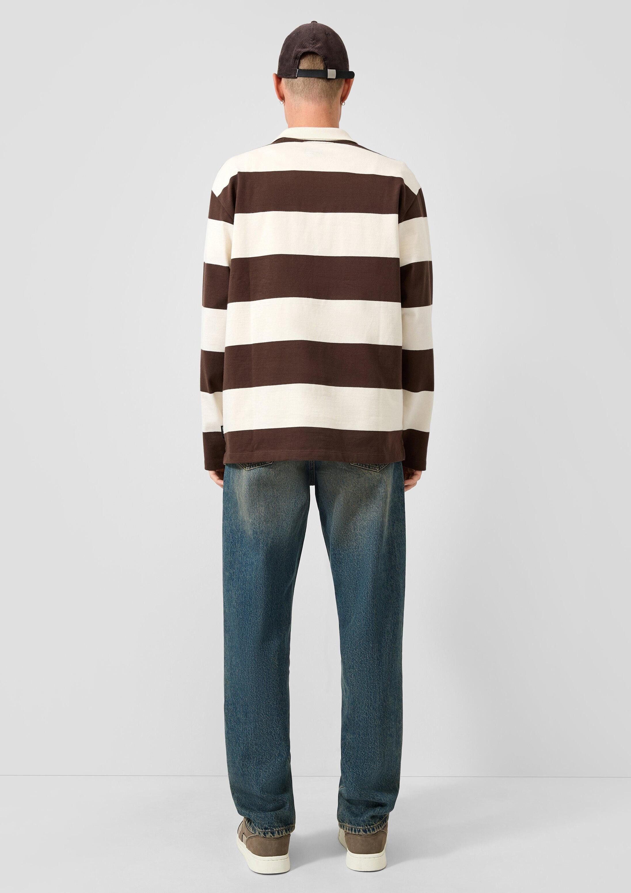 QS Langarmshirt Polo-Shirt Polo-Shirt