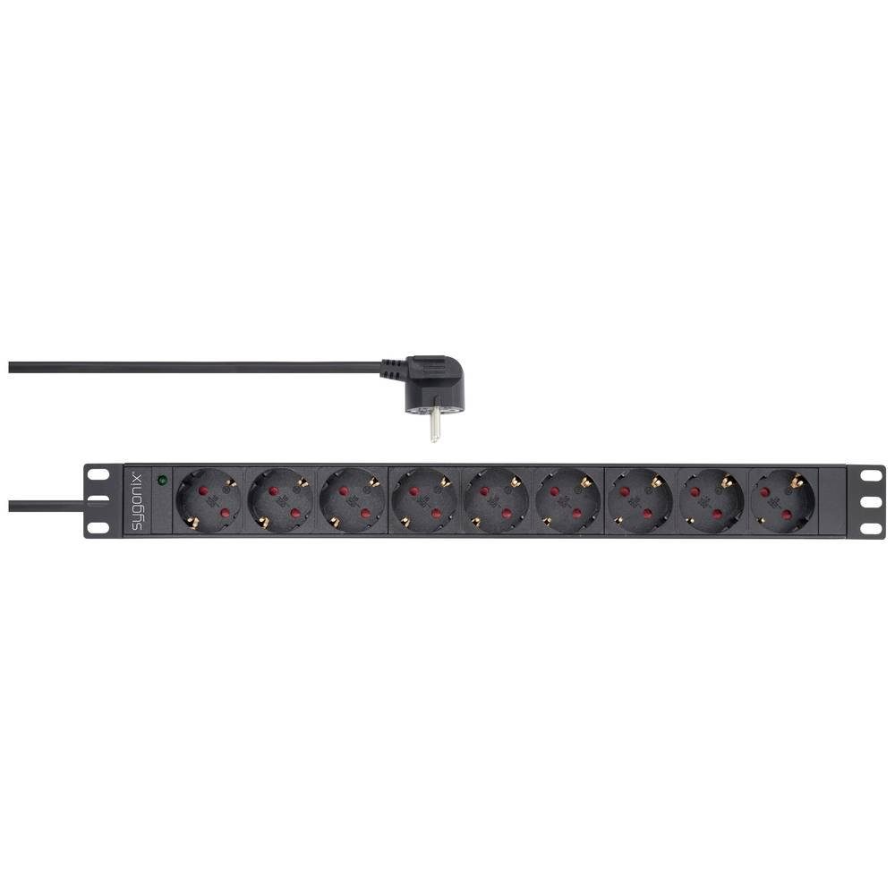 Sygonix 9fach 48.26 cm (19) Steckdosenleiste SY-5799004 Steckdosenleiste, erhöhter Berührungsschutz