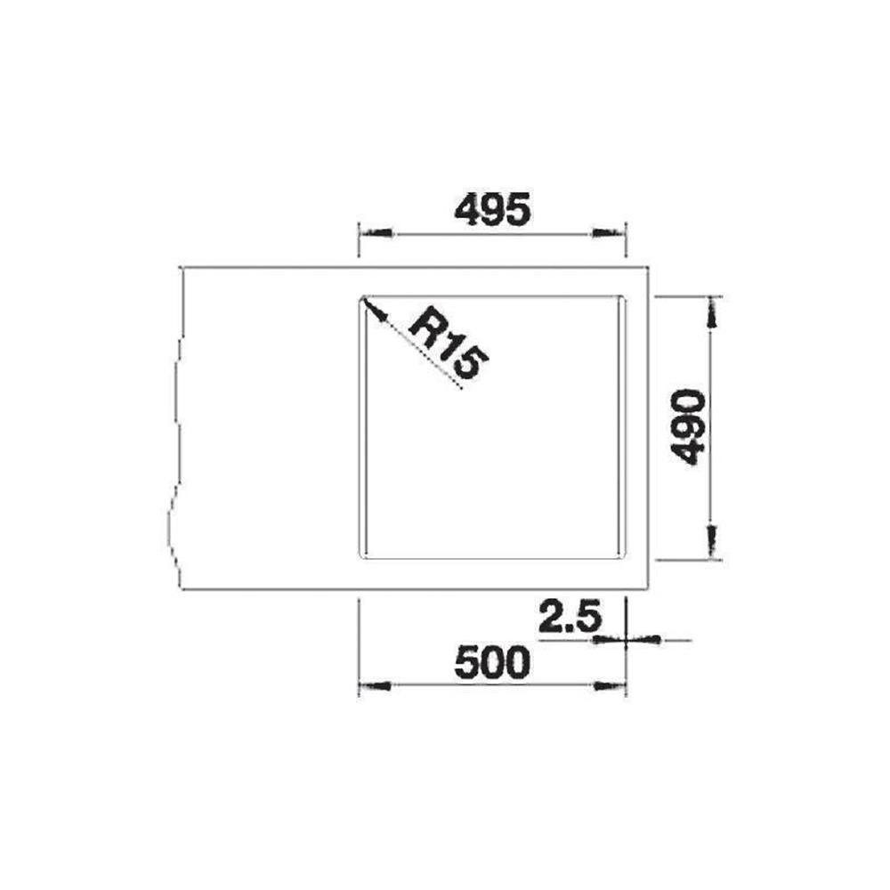 cm Granitspüle 5 Softweiß PLEON InFino Einbauspüle Blanco BLANCO Ablaufsystem, 51,5/51 Silgranit,
