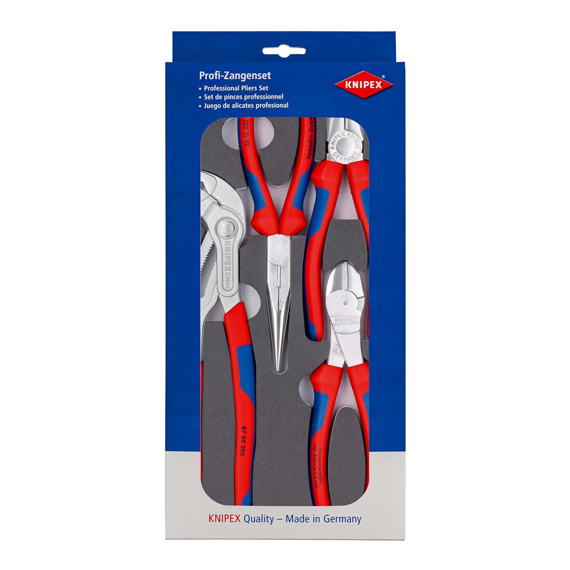 Knipex Zangenset KNIPEX 00 20 01 V17 Zangen-Set in Schaumstoffeinlage 4-teilig
