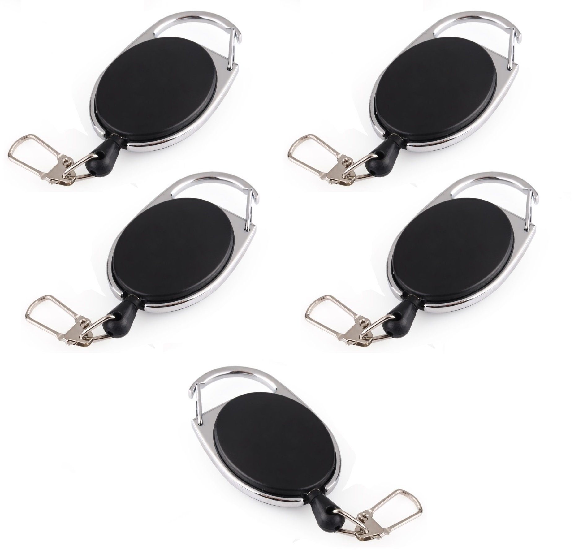 Schlüsselanhänger Set 5er Pack Schlüsseljojo mit 60 cm Seil - Ausweisjojo - 6,5 x 3,5 cm