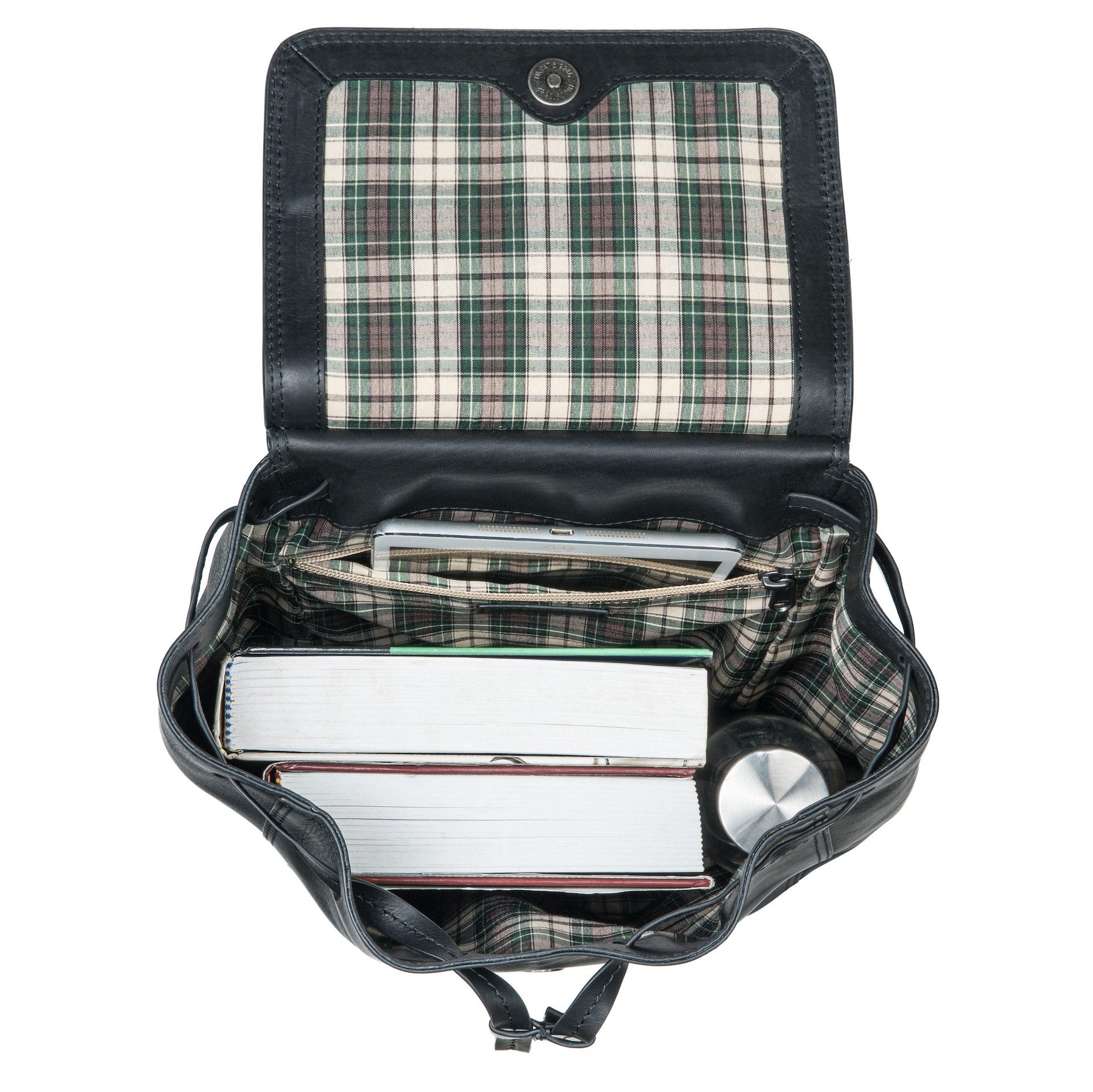 Benthill Rucksack Echt Leder Damen Herren Mittelgross Lederrucksack Backpack, Reißverschlussfach