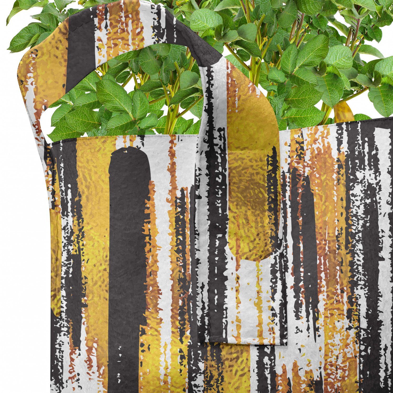 Brushstrokes Pflanzen, mit Griffen Stofftöpfe Abakuhaus Art Modern für Grunge Pflanzkübel hochleistungsfähig
