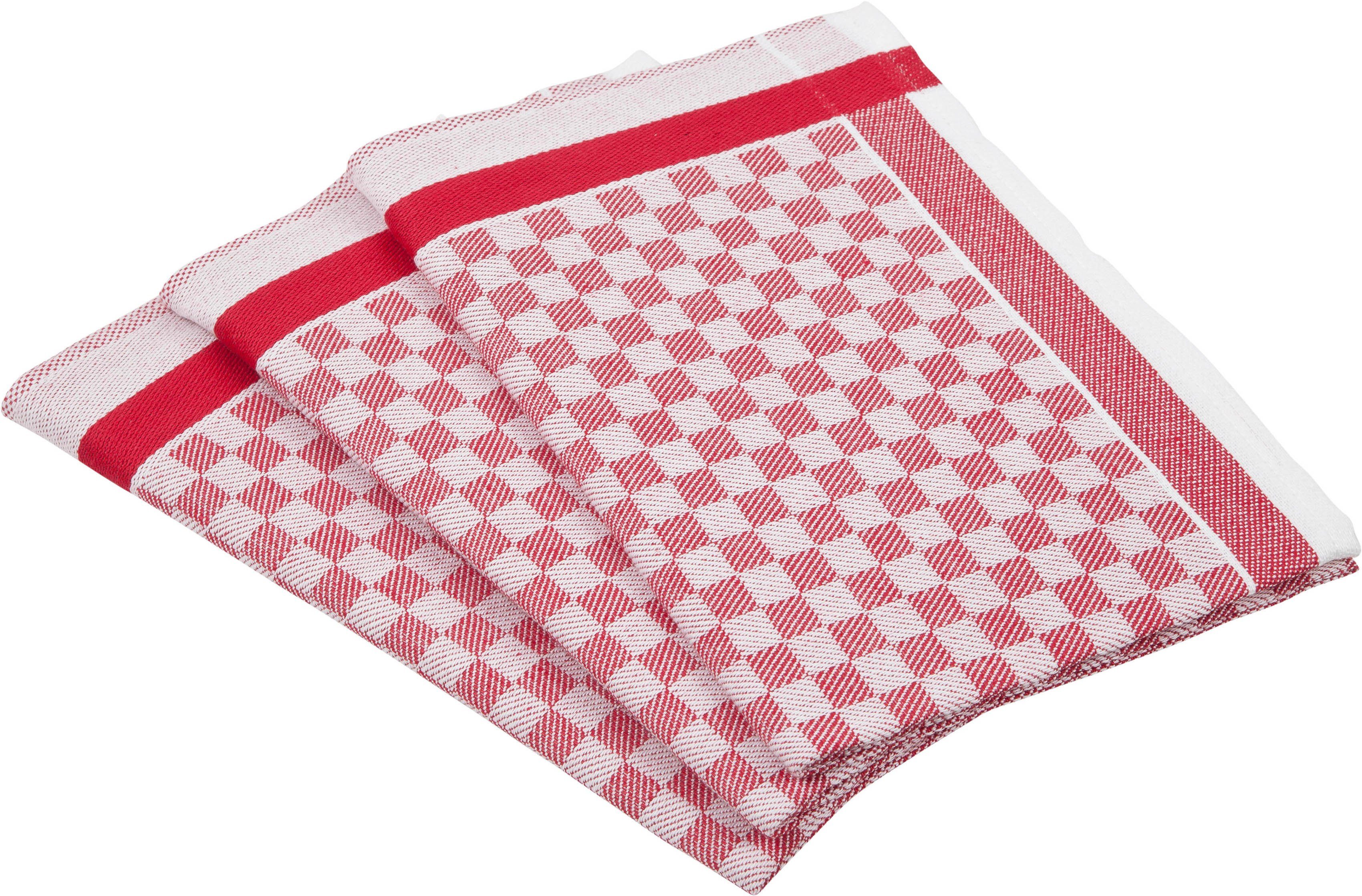 ROSS Geschirrtuch Exclusiv, (Set, 3-tlg), Karofond, günstig online kaufen