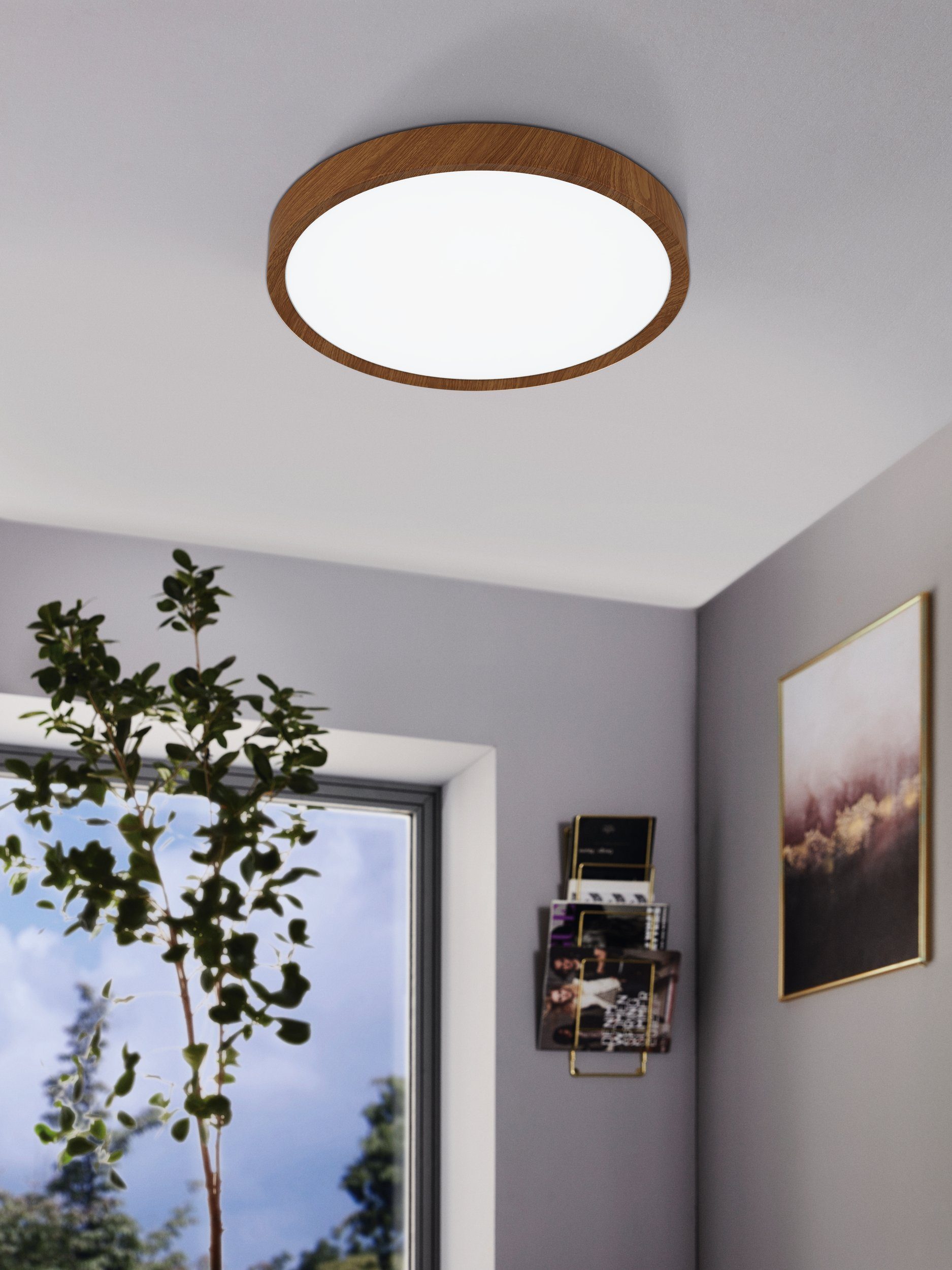 EGLO LED Deckenleuchte Musurita, Leuchtmittel inklusive, Deckenlampe,  Wohnzimmerlampe, Küchenlampe, Flurlampe, Ø 44 cm