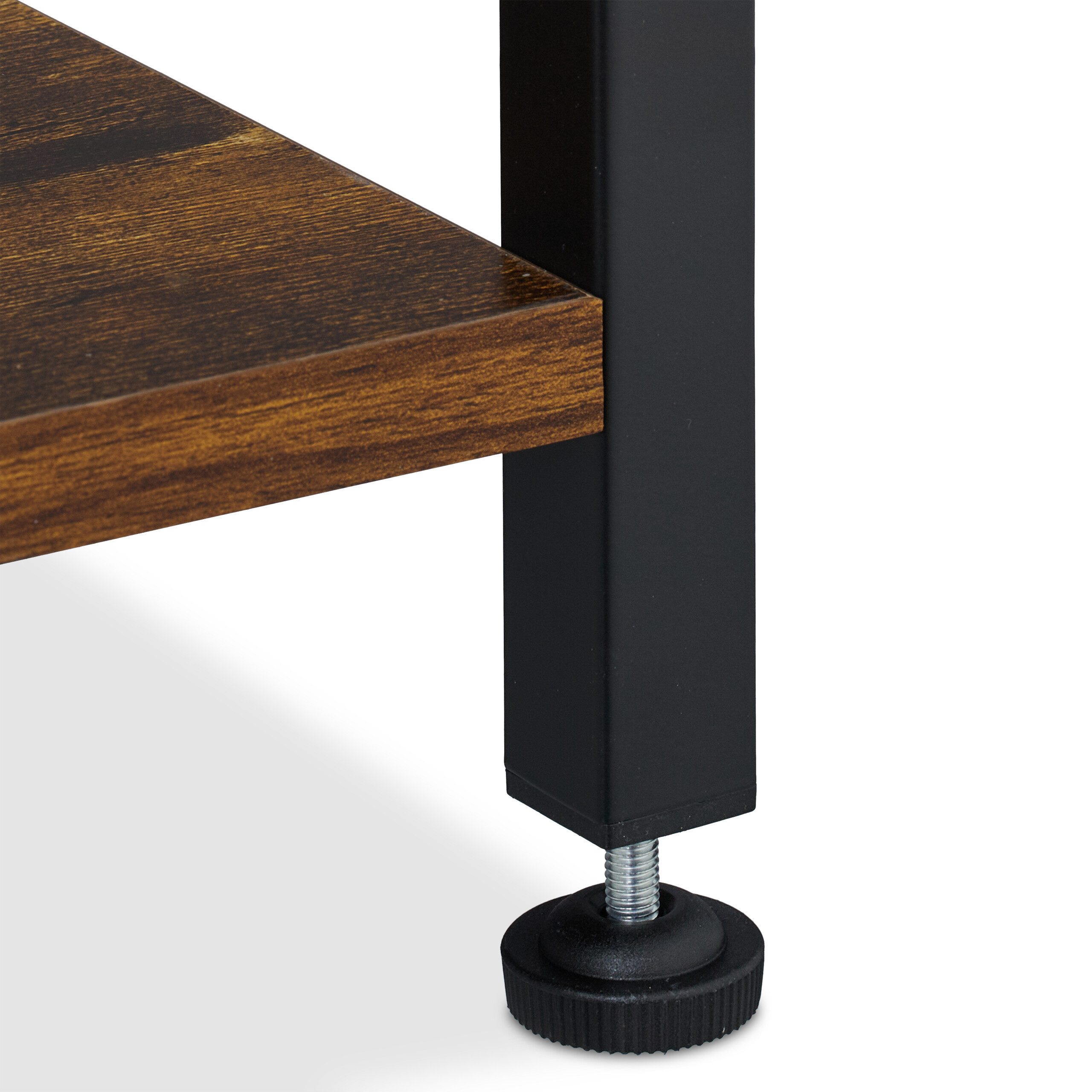 relaxdays Handtuchständer 3 Stangen & Ablage, braun