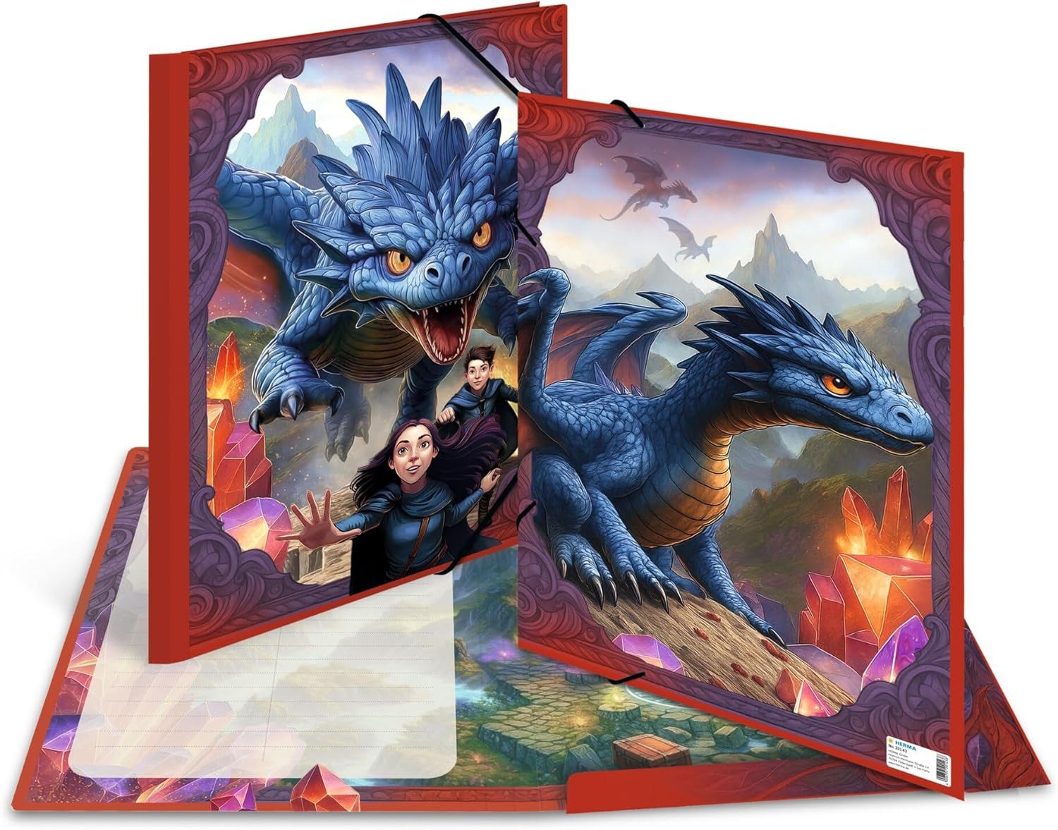 HERMA Aktenordner HERMA Sammelmappe A4 Drache – Eckspanner-Mappe mit Gummizug