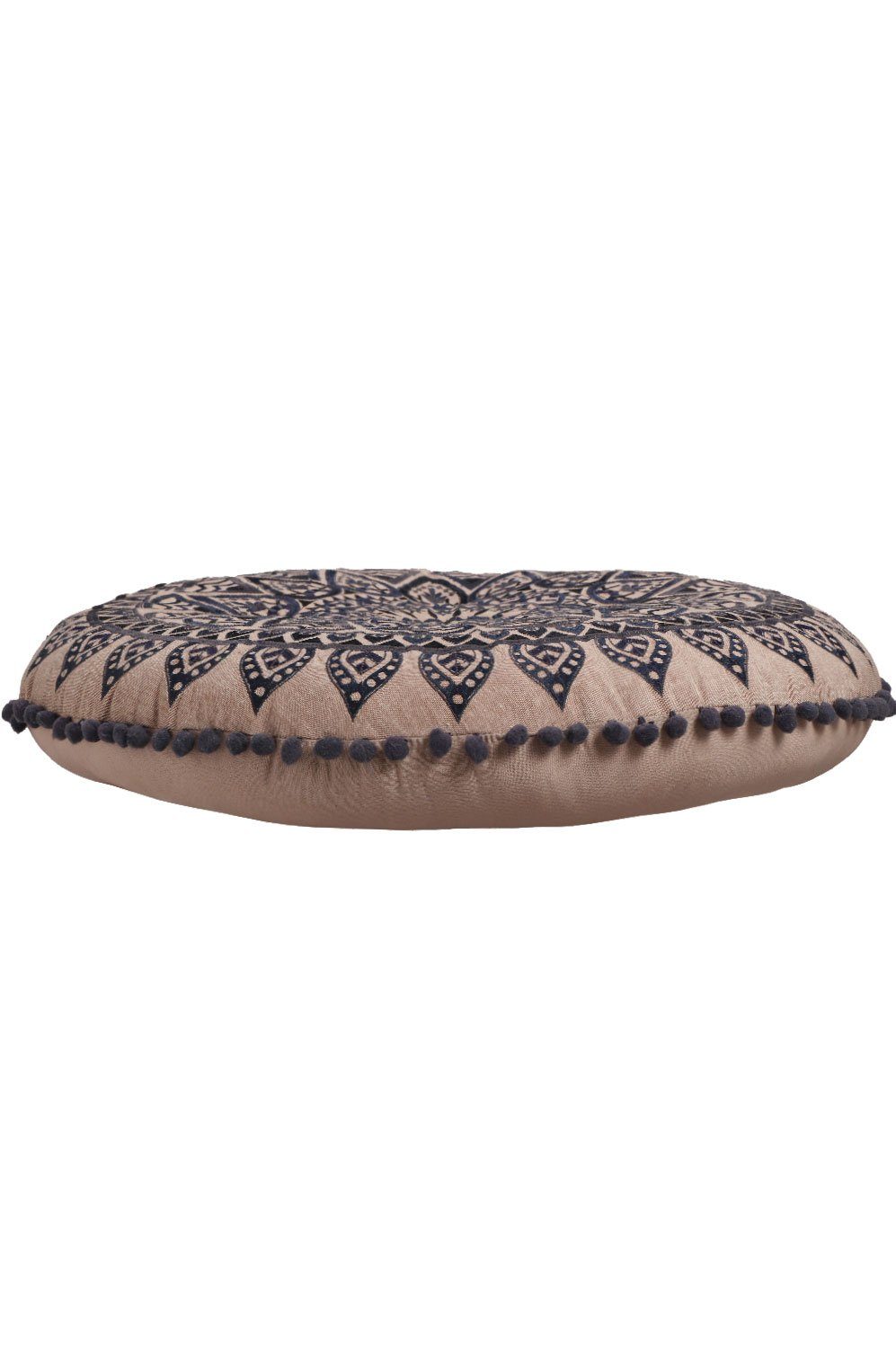Marrakesch Orient & Mediterran Interior Bodenkissen Orientalisches Bodenkissen Aziza modern aus Baumwolle in Schwarz 55 cm, Handarbeit