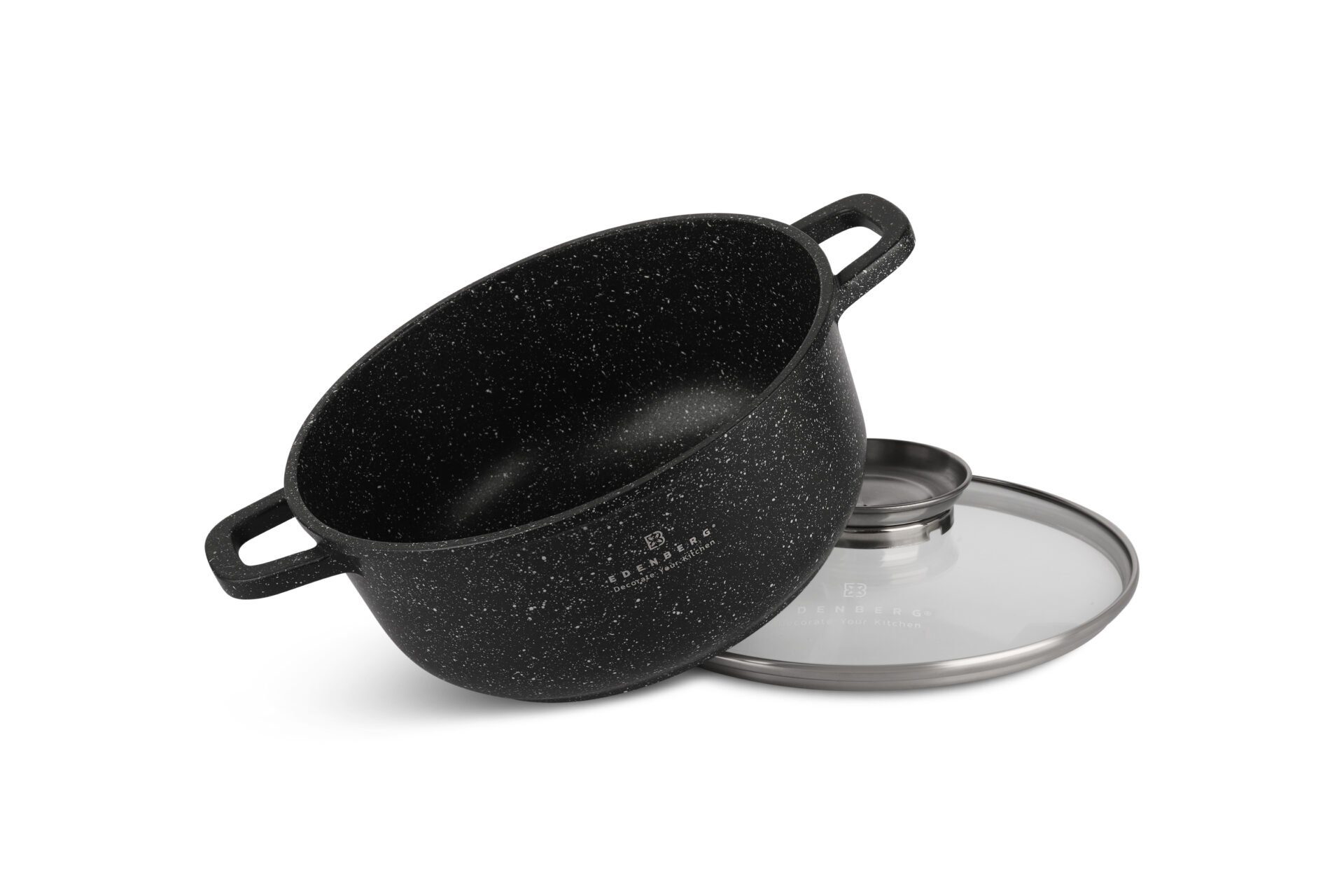 Edenberg Topf-Set Schöne klassische schwarze Töpfe in verschiedenen Größen, Aluminiumguss, Aluminium, Keramik (6,8L/4,5L/3,2L/2,3L/2,3L/1,3L, 12-tlg., Zeitloses – Bild 5 von 5