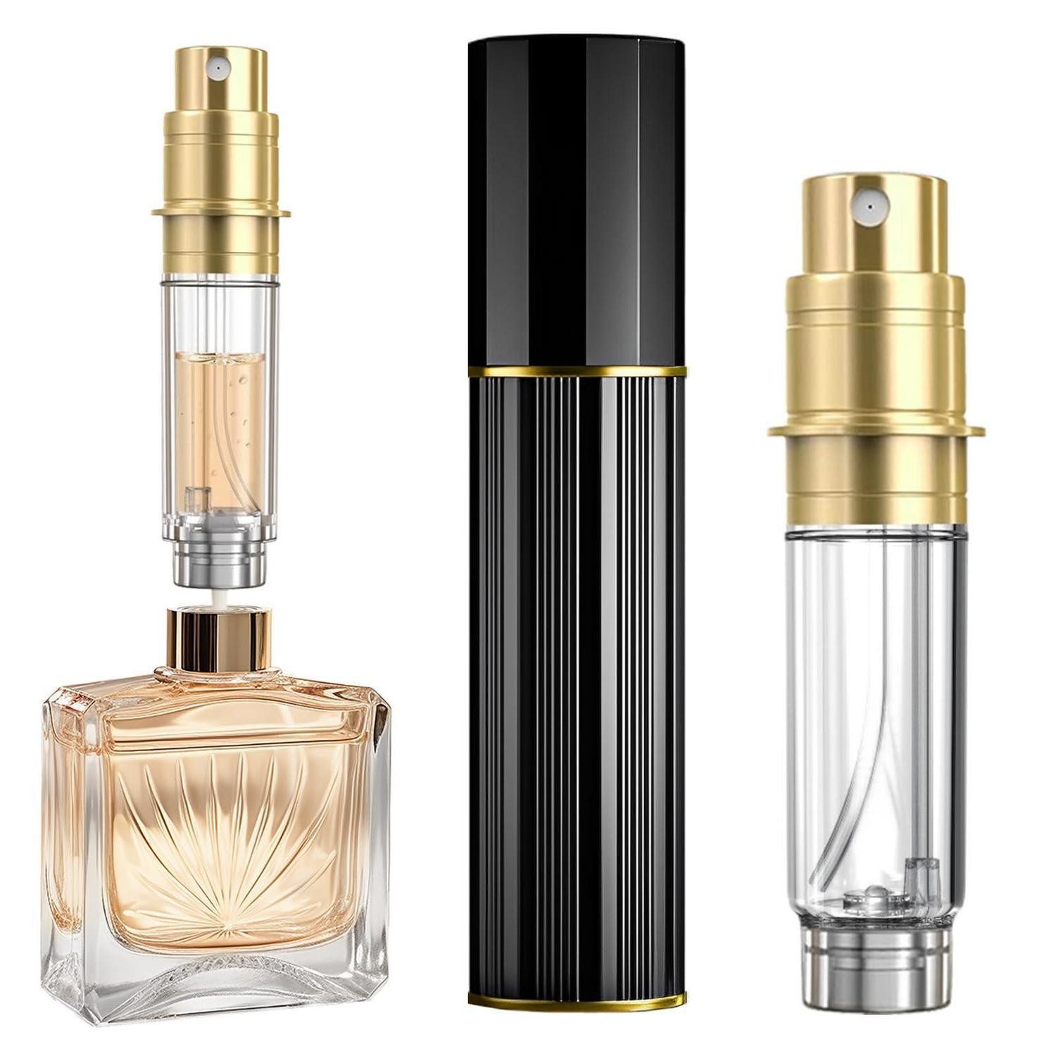LuxusKollektion Parfümzerstäuber Parfümzerstäuber nachfüllbar 10ml Schwarz