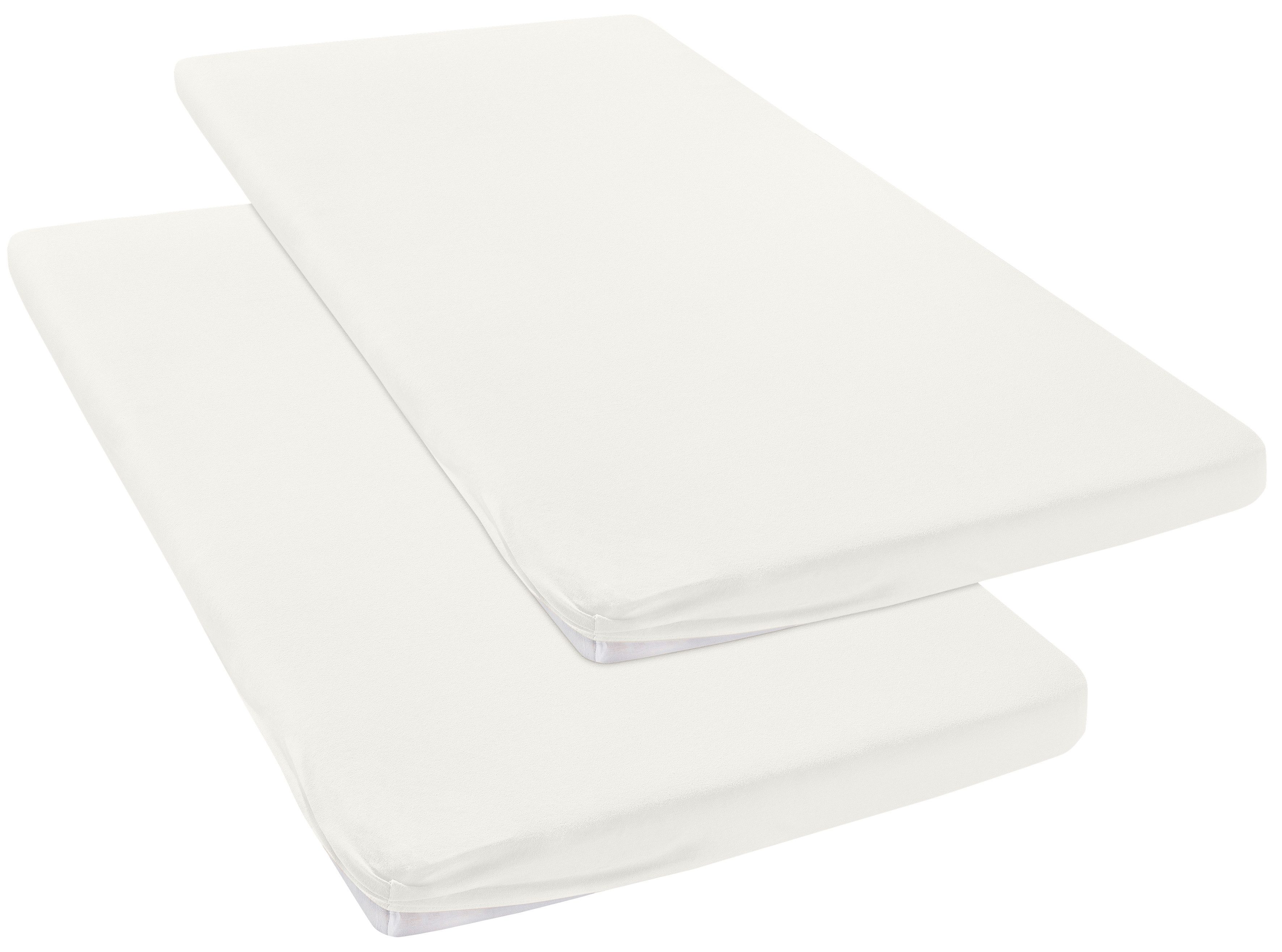 OTTO home Spannbettlaken Topper Basic, in Gr. 90x200, 140x200 oder 180x200 cm, Microfaser-Jersey, Gummizug: rundum, (2 Stück), Baumwolle, Matratzen bis 8 cm Höhe, Bettlaken, Spannbetttuch, Laken