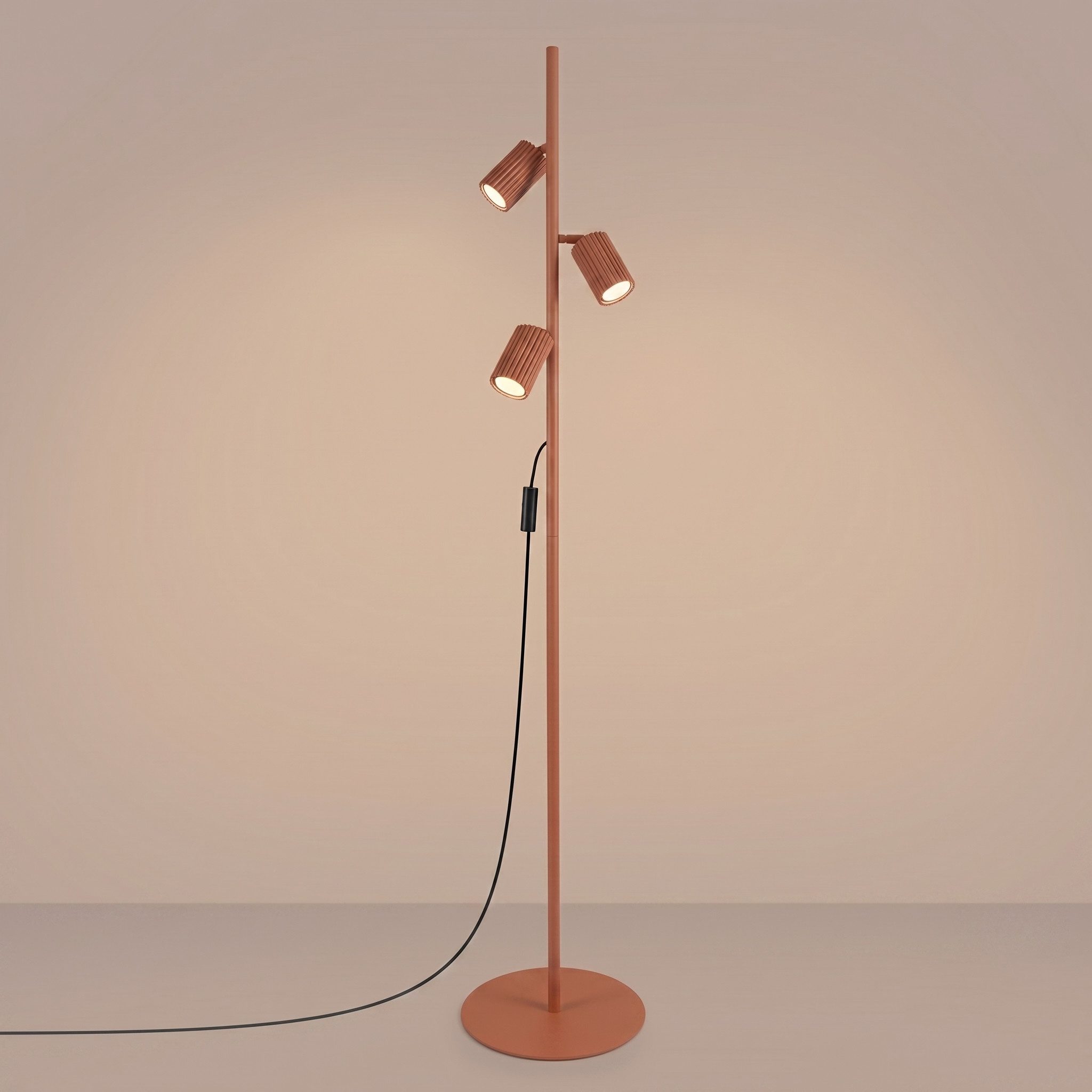 SOLLUX lighting Stehlampe Stehlampe KARBON 3 rote ocker, Nicht enthalten