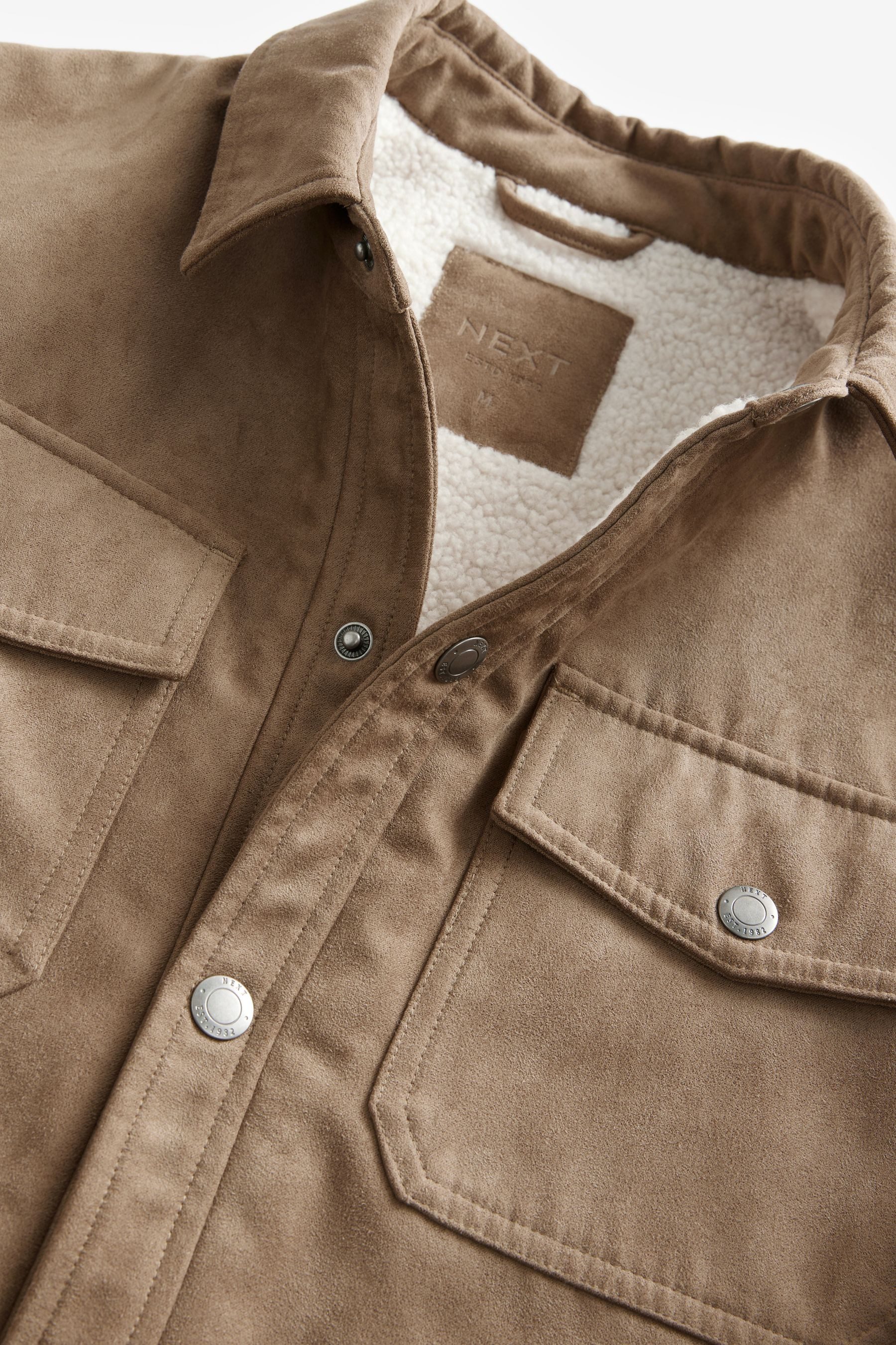 Next Lederimitatjacke Hemdjacke aus Kunstwildleder mit Borgfutter (1-St)