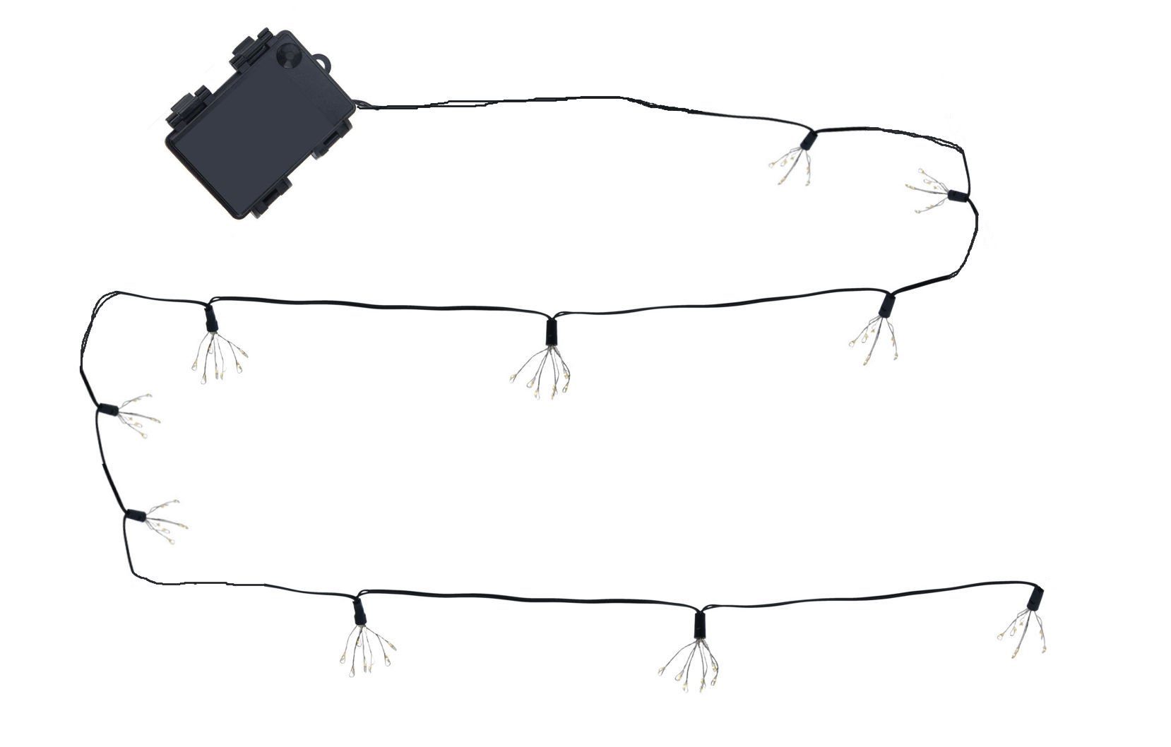 Spetebo LED-Lichterkette Deko Lichterkette mit Lichterbüscheln warm weiß, 50-flammig, mit Timer Batterie betrieben