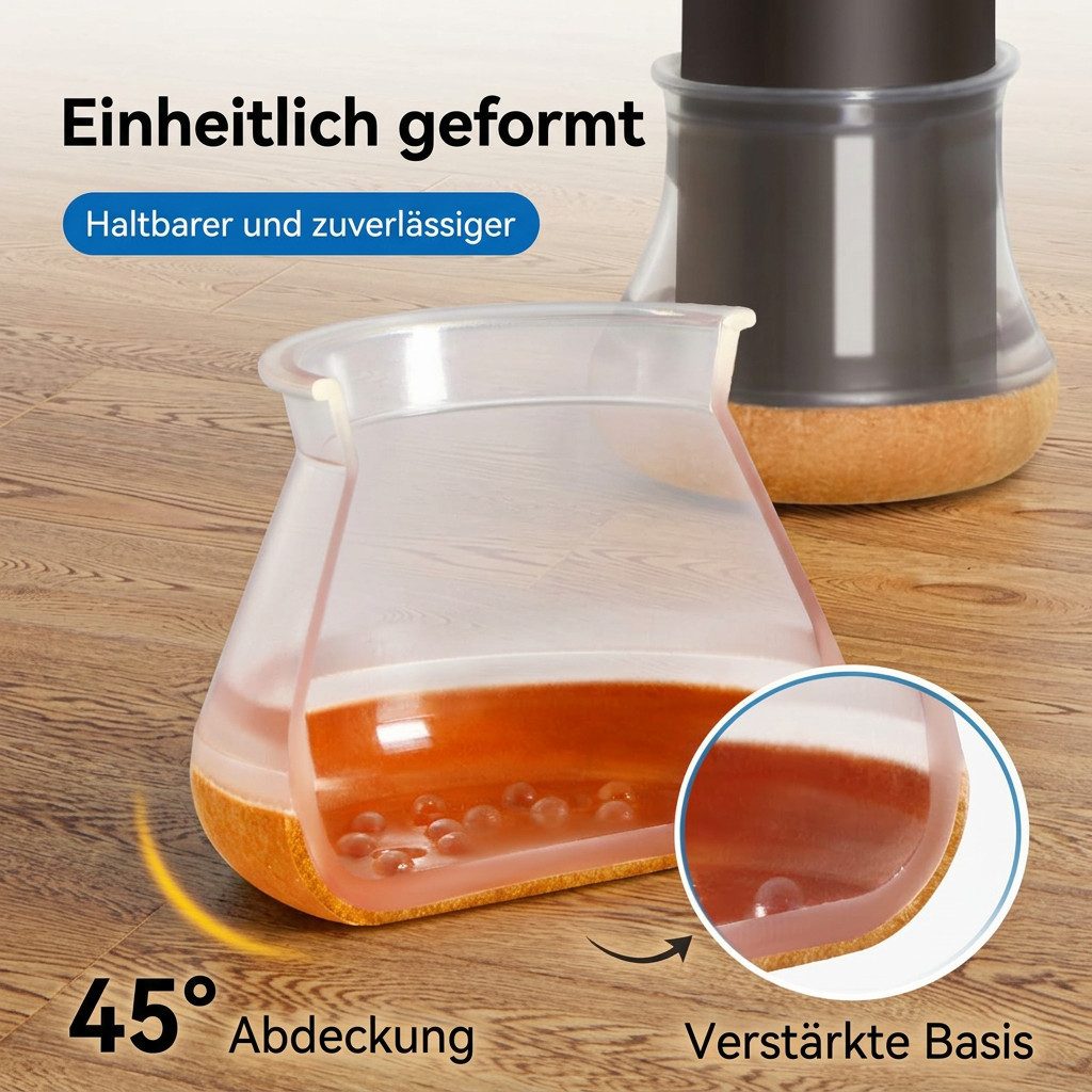 JASLIFE Filzgleiter 24 Stück Stuhlbeinschoner Stuhlbeinkappen mit Filz, Stuhlgleiter Filz, Bodenschonend, rutschfest & leise ideal für Fliesen, Parkett, Laminat