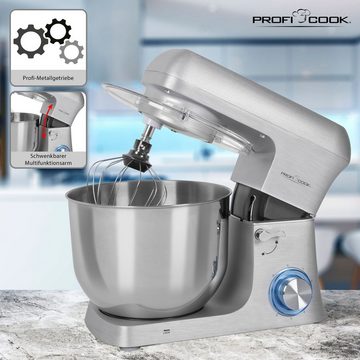 ProfiCook Küchenmaschine PC-KM 1188 alu 6,0L, 1500 W, 6 l Schüssel