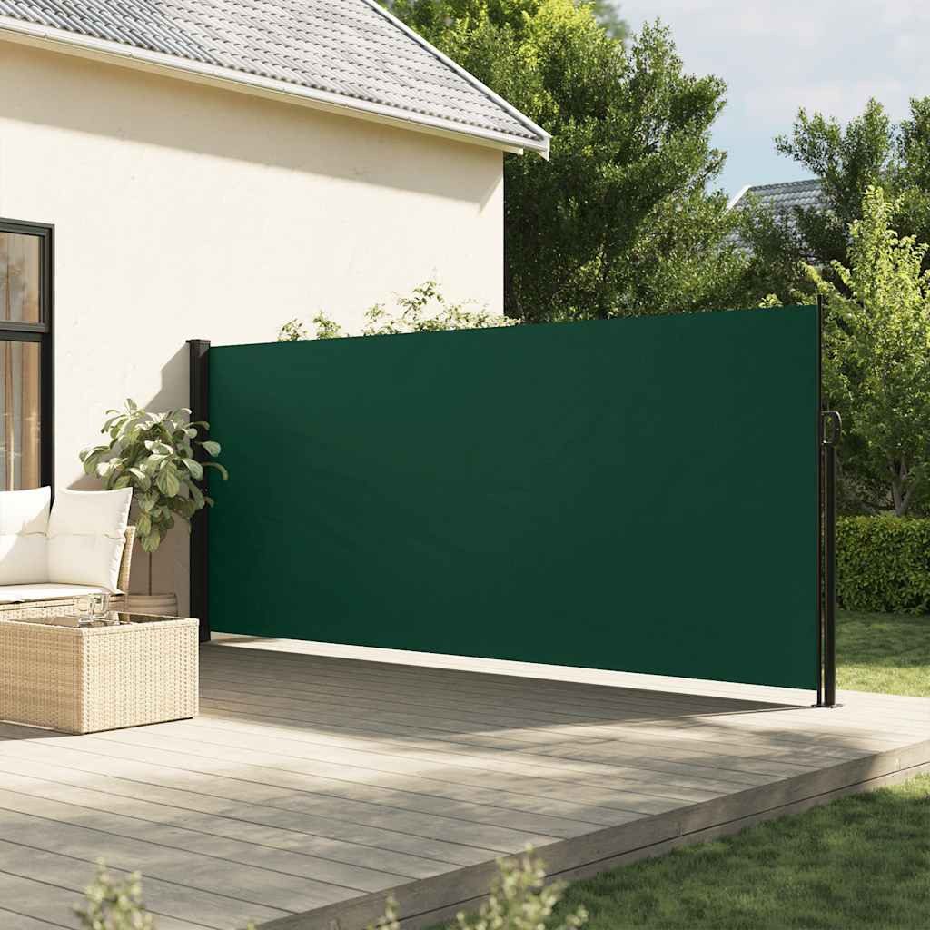 vidaXL Seitenmarkise Seitenmarkise Ausziehbar Dunkelgrün 160x500 cm