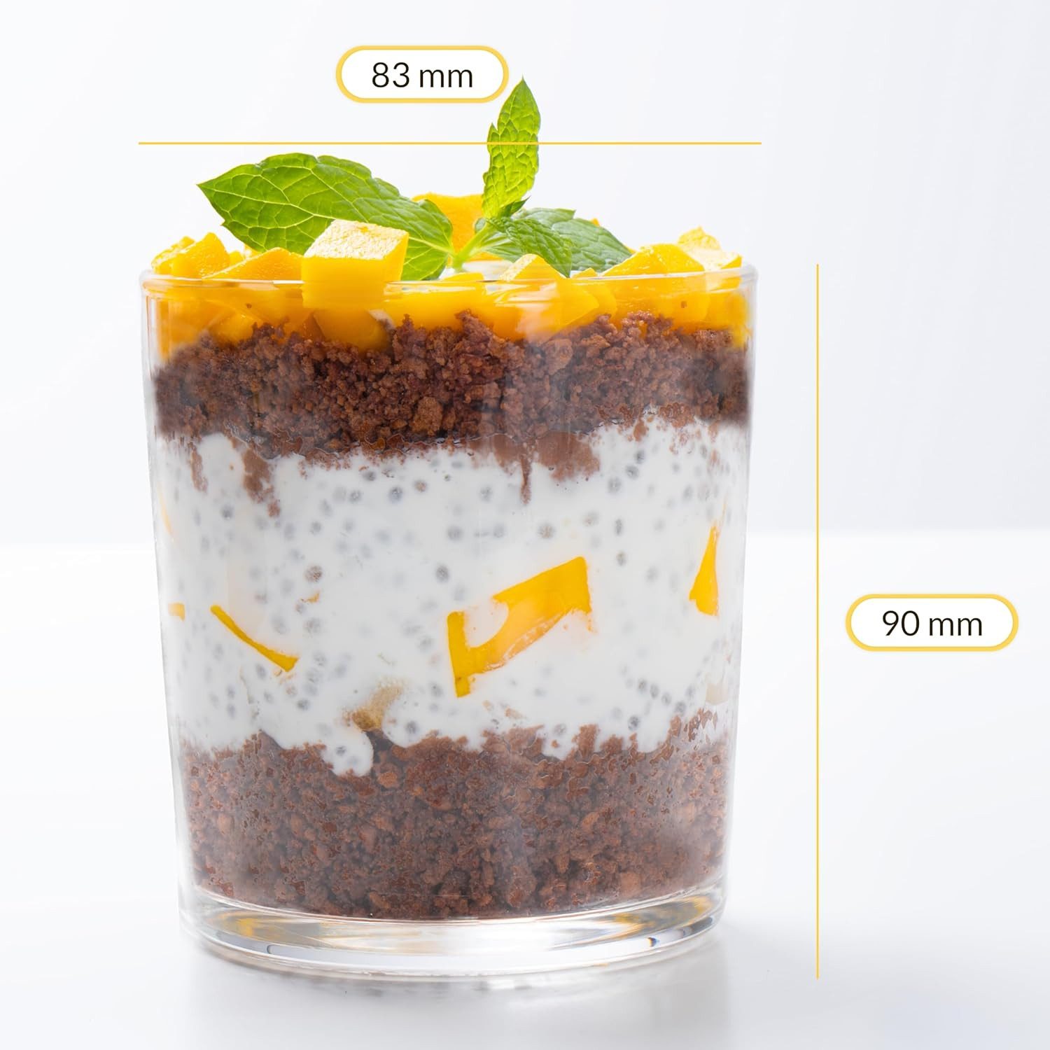 KONZEPT Dessertschale Dessertgläser Set aus Glas, große Gläser für Nachtisch, (12-tlg), 300 ml, Geeignet für Desserts, Getränke, Saucen. – Bild 4 von 5