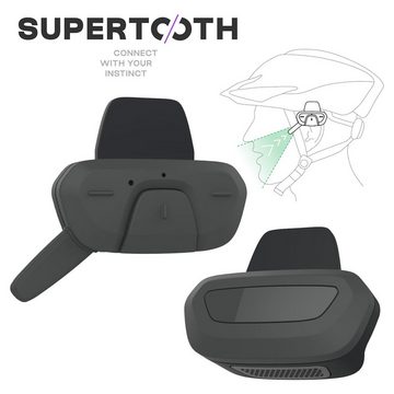 @tec Supertooth ROAMEE Open-Ear Bluetooth Interkom Kopfhörer mit DSP Bluetooth-Kopfhörer (Google Assistant, Siri, DSP, für Fahrrad Helme/Skihelme, Stereo, Intercom)
